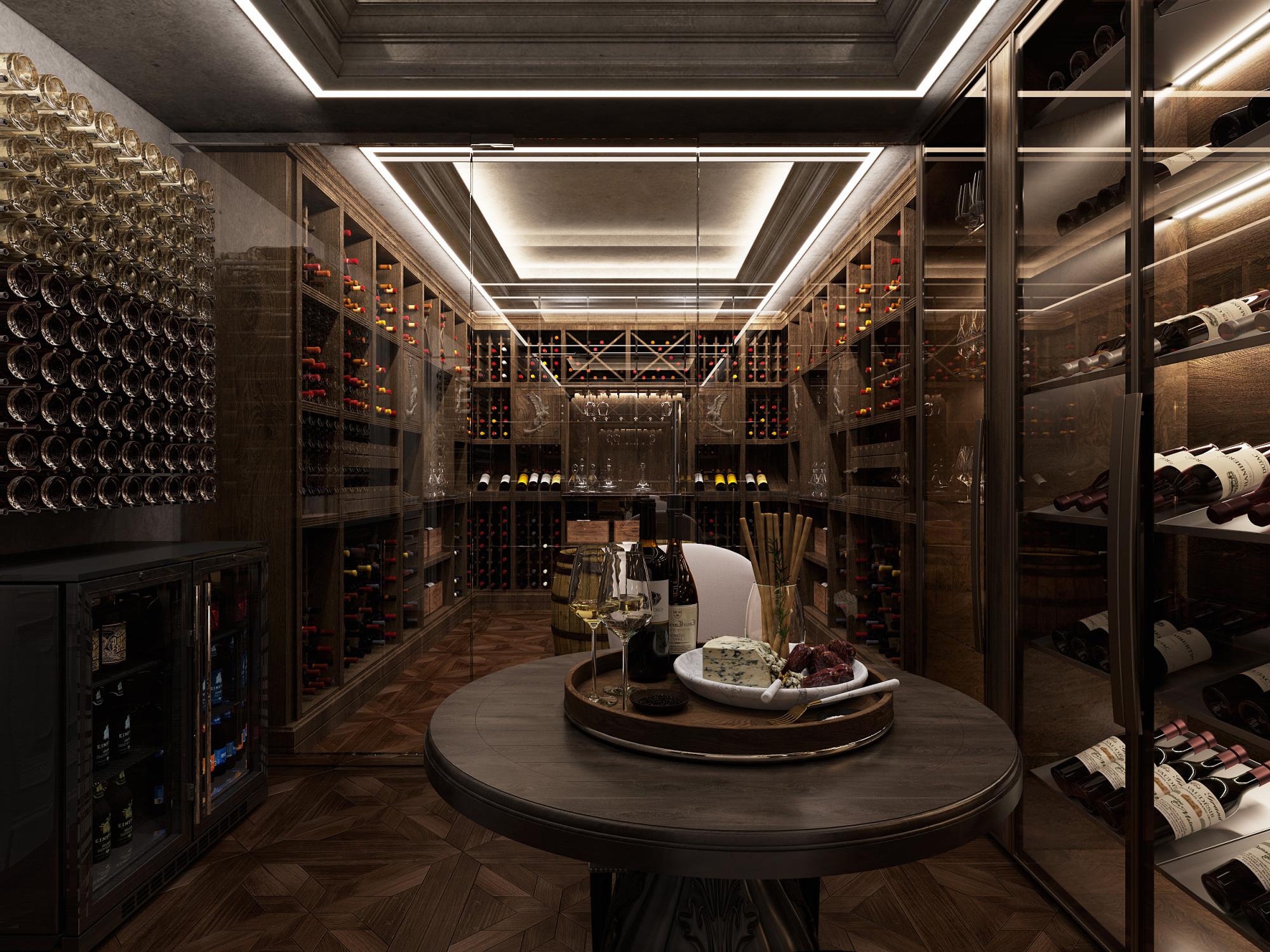 Wine room made in the style of Contemporary classics