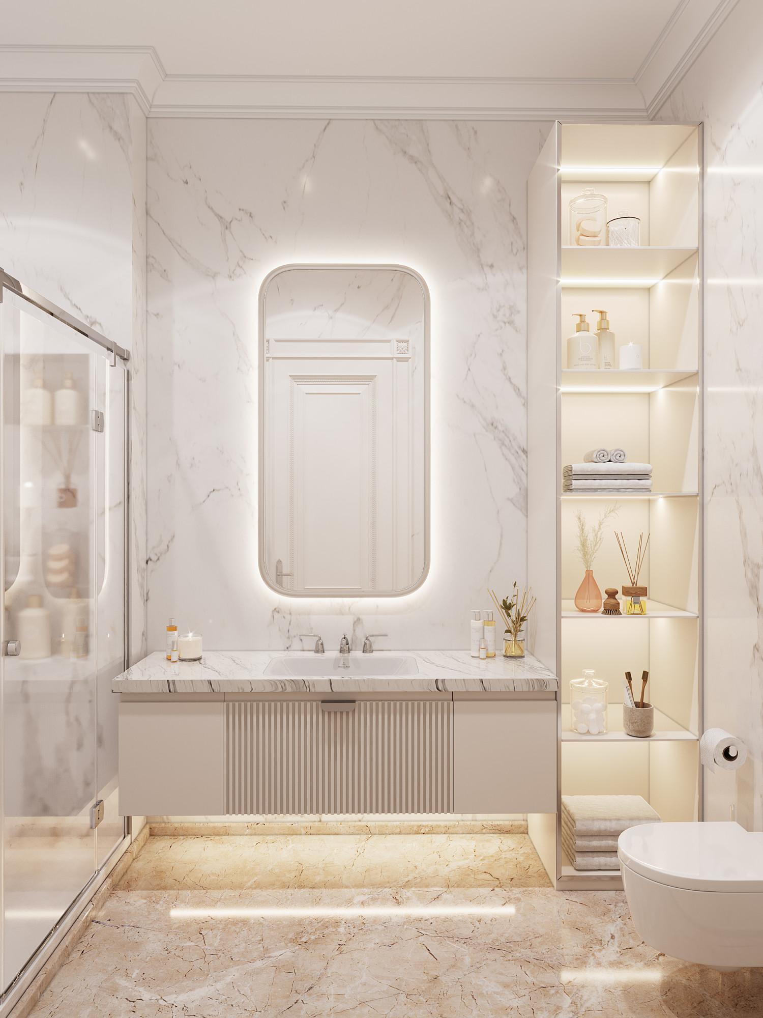 Bathroom in the staff room №1 made in the style of Contemporary classics