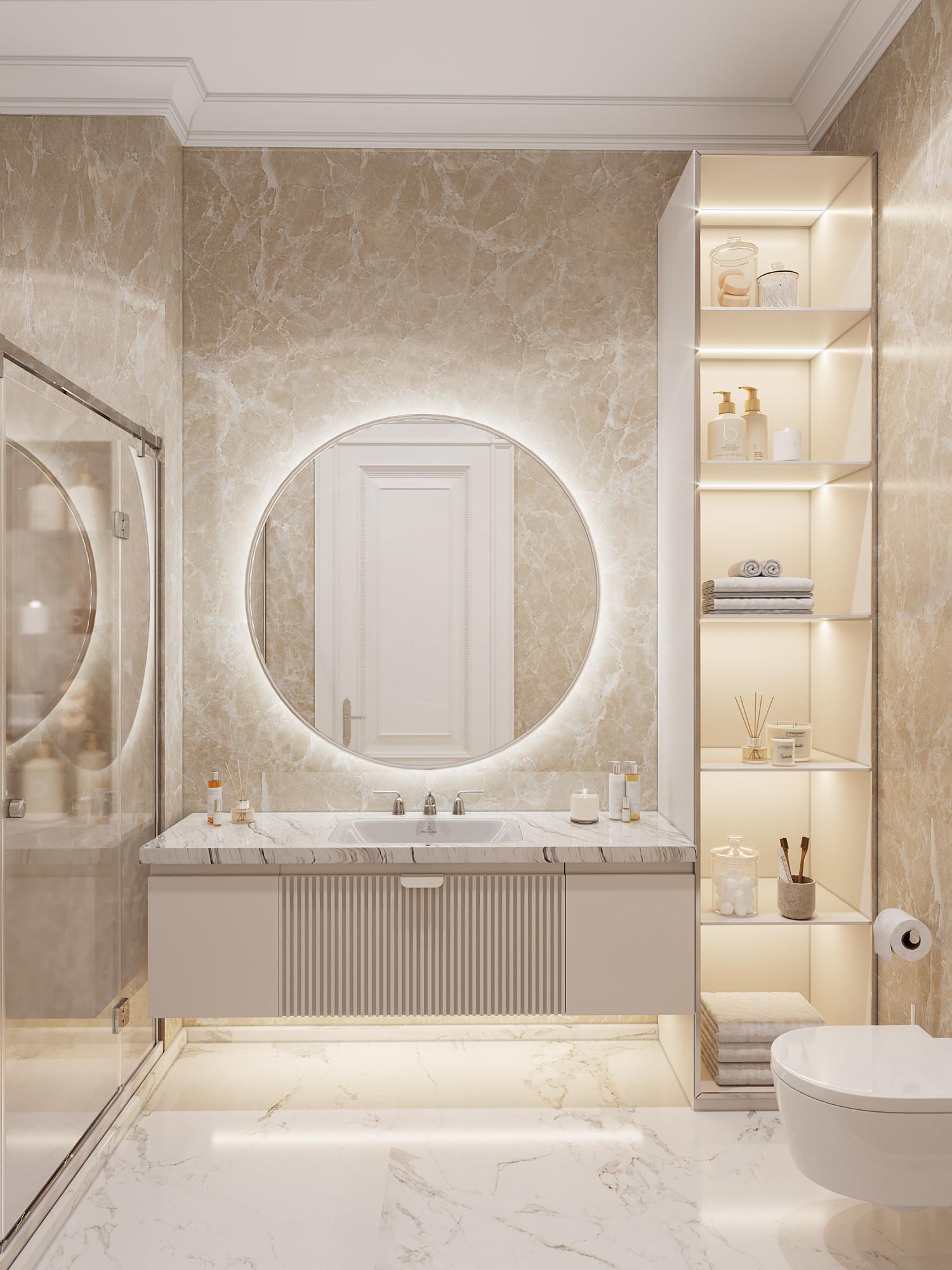 Bathroom in the staff room №2 made in the style of Contemporary classics