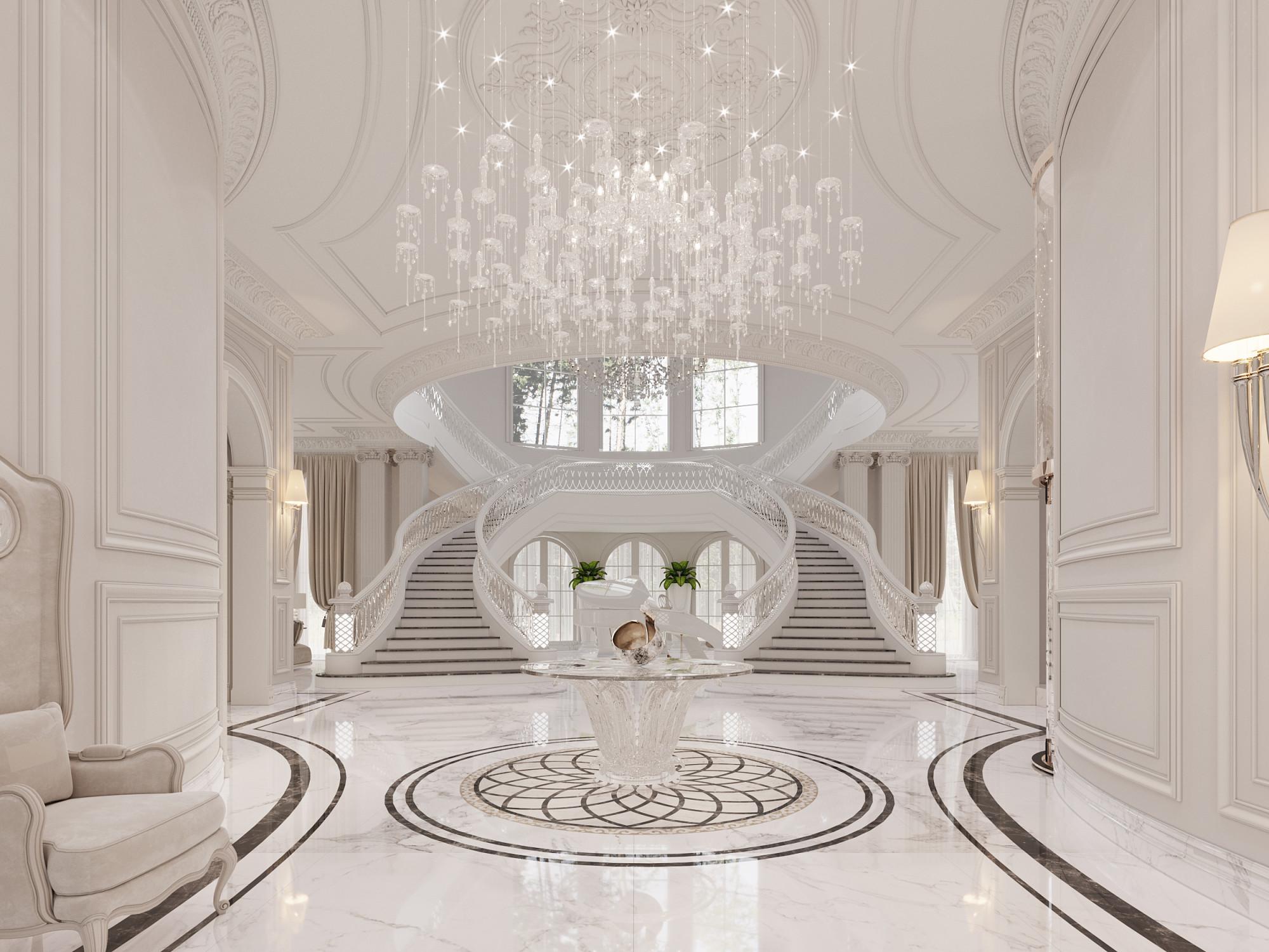 Staircase hall 1st floor made in the style of Neoclassicism