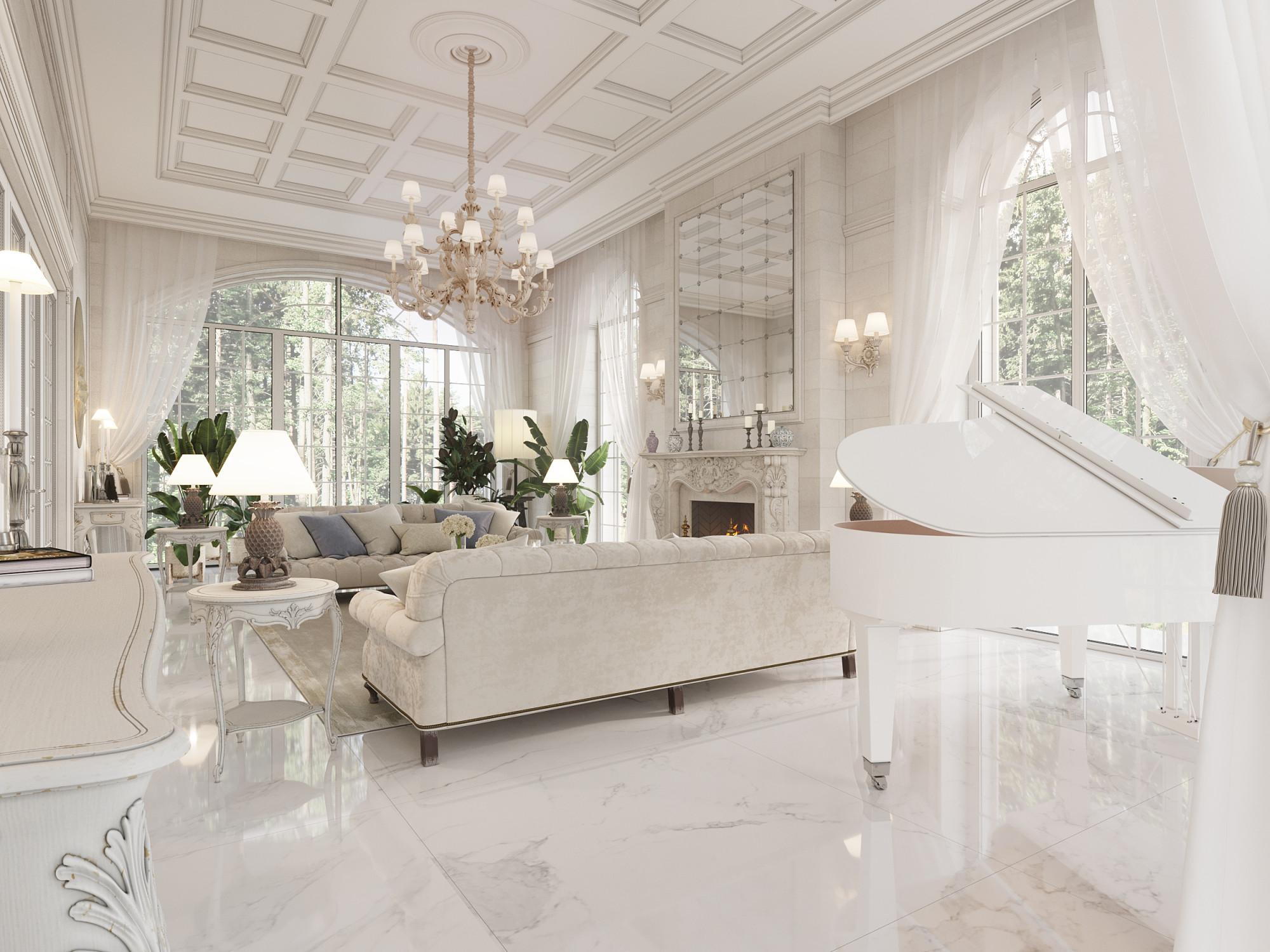 Winter garden made in the style of Contemporary classics Neoclassicism
