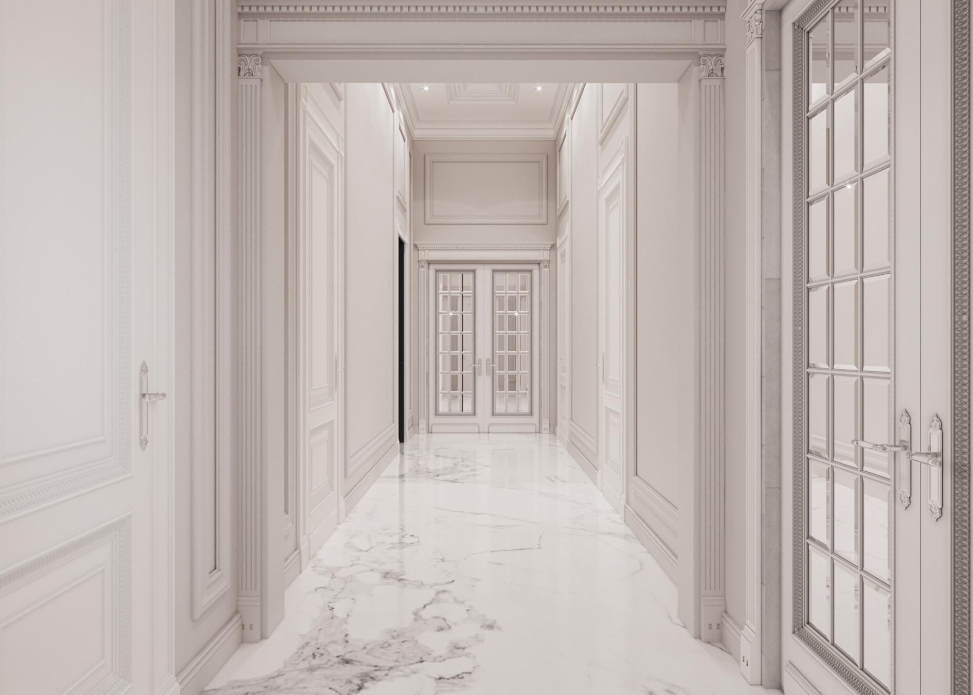 Hall to the swimming pool made in the style of Contemporary classics