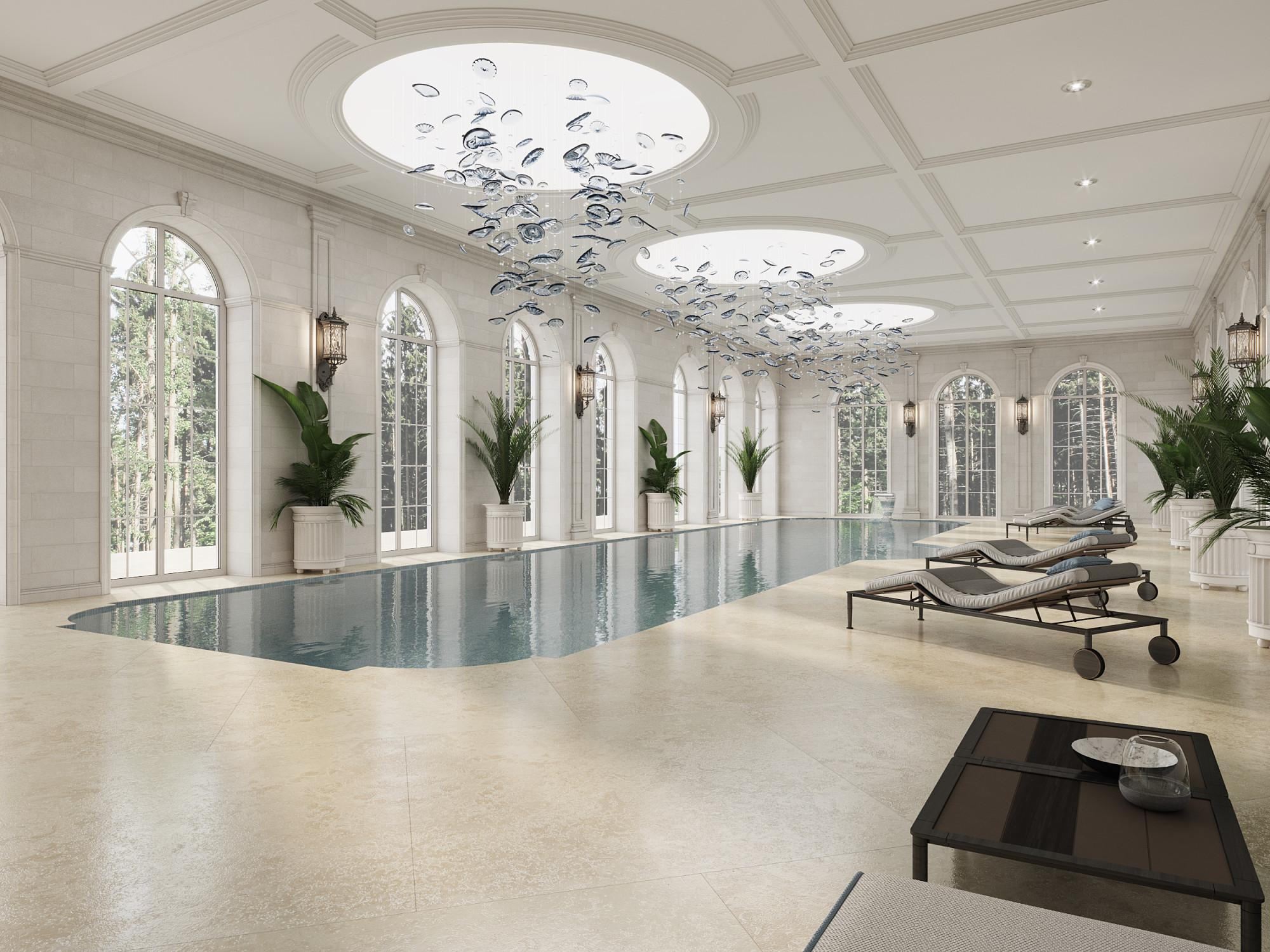 Swimming pool made in the style of Contemporary classics