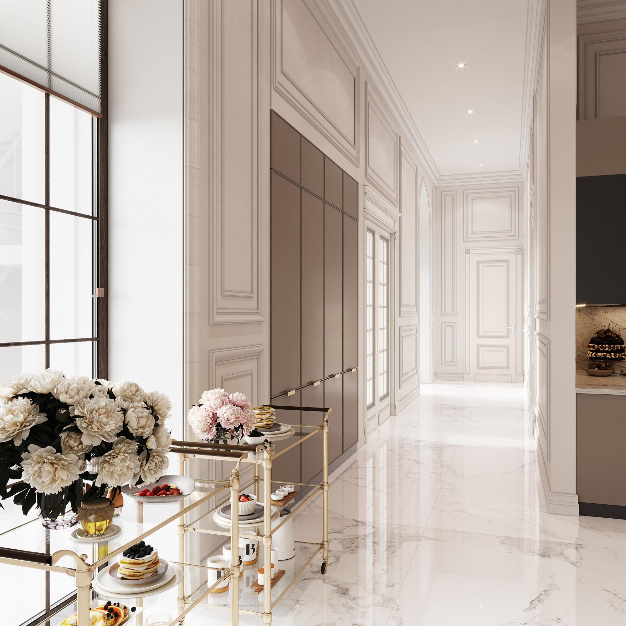 Hall at the technical kitchen made in the style of Contemporary classics