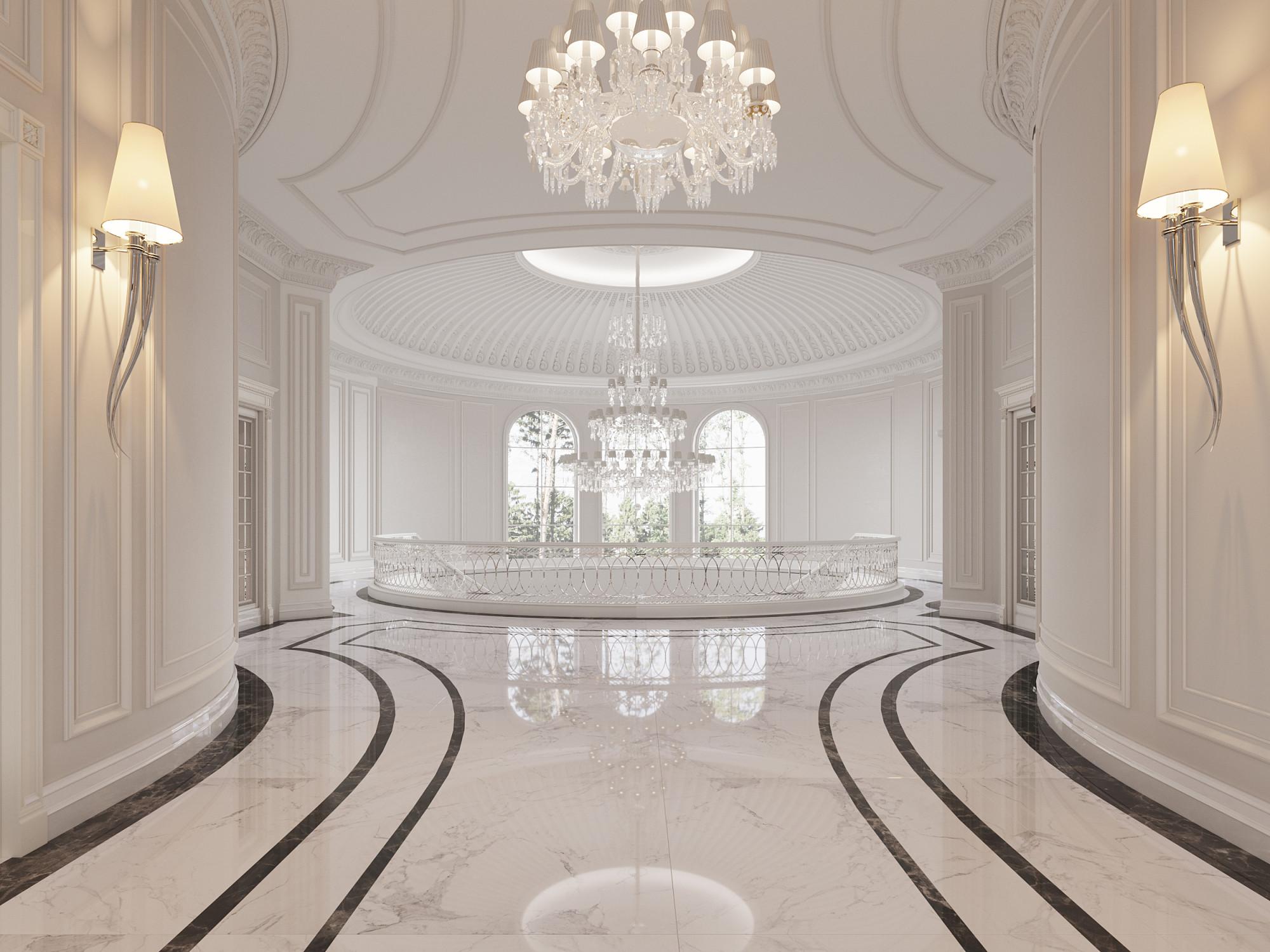 Staircase hall 2nd floor  made in the style of Contemporary classics Neoclassicism