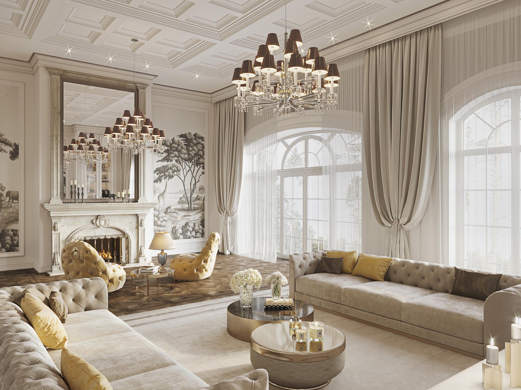 Master's living room made in the style of Contemporary classics Neoclassicism