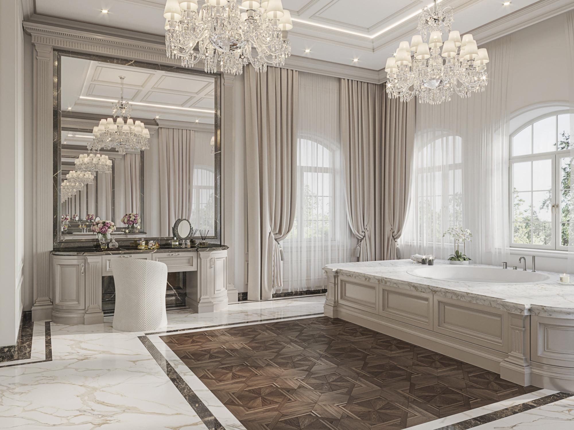 Bathroom №2 in the master bedroom made in the style of Contemporary classics