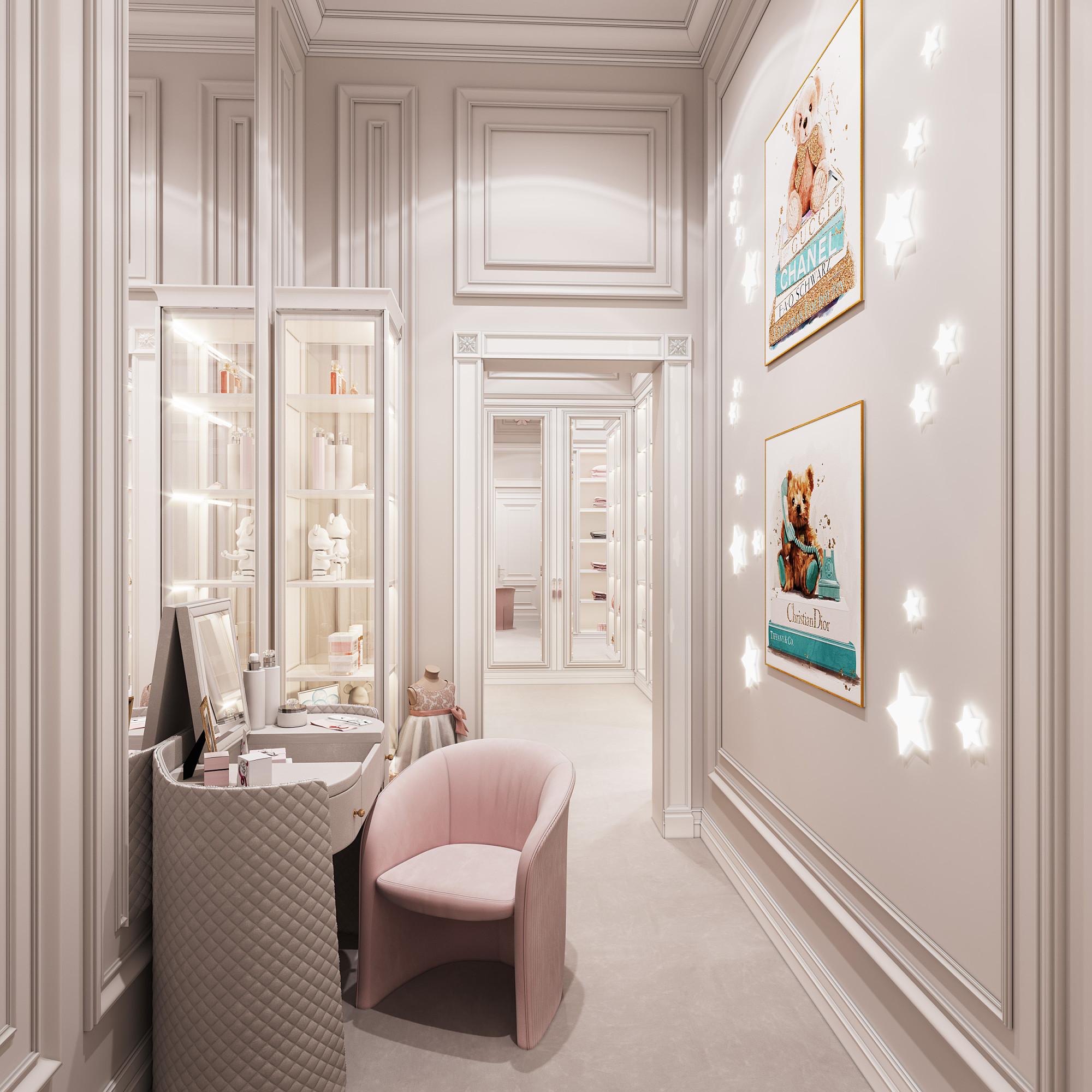 Dressing room in the nursery room №1 made in the style of Contemporary classics