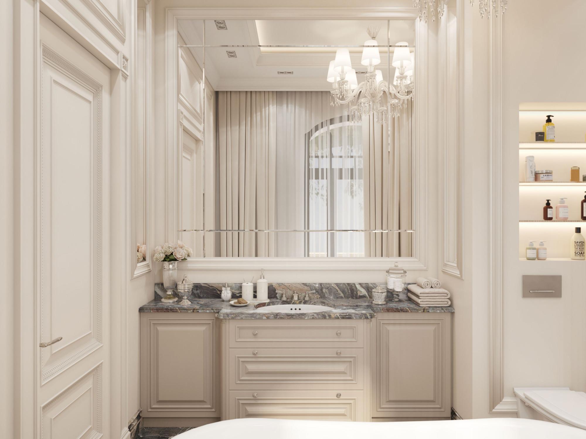 Dressing room in the guest room made in the style of Contemporary classics Neoclassicism