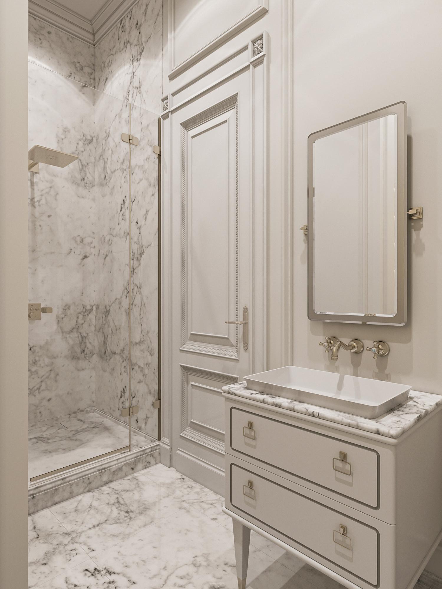 Bathroom in the nanny's bedroom №2 made in the style of Contemporary classics