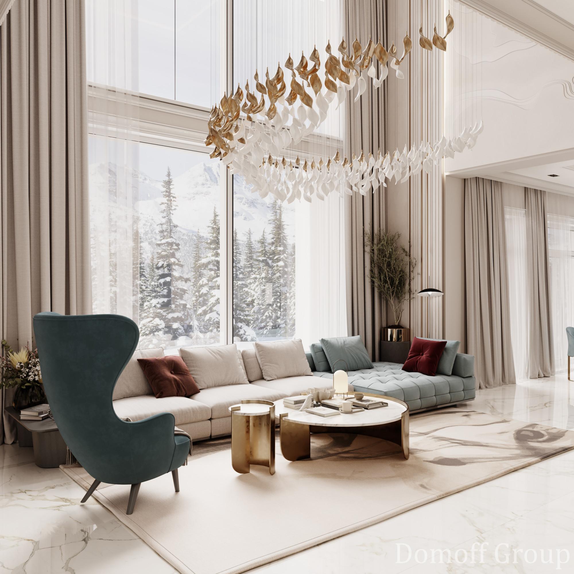 Kitchen and living room made in the style of Contemporary classics