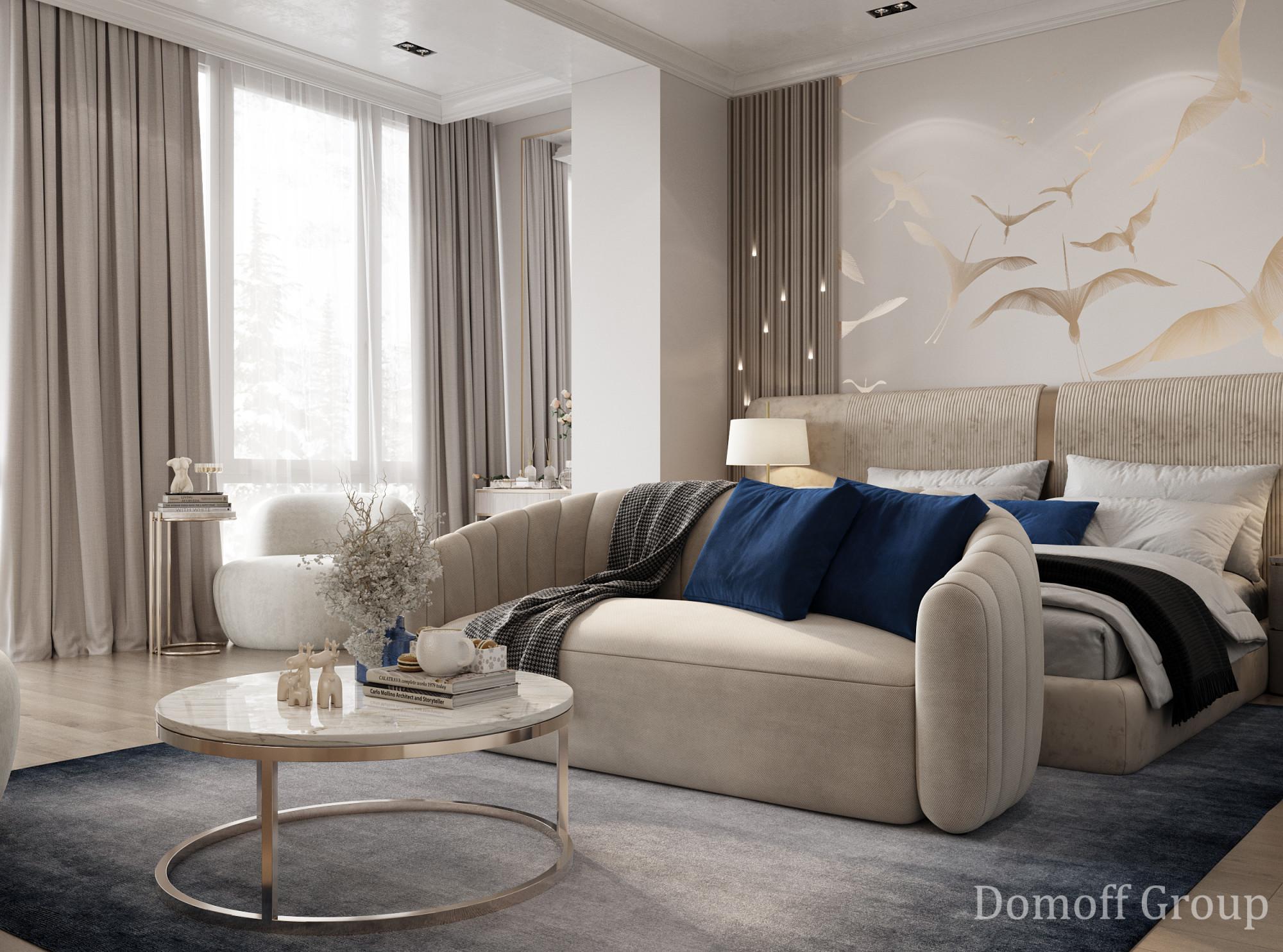Master bedroom made in the style of Contemporary Minimalism