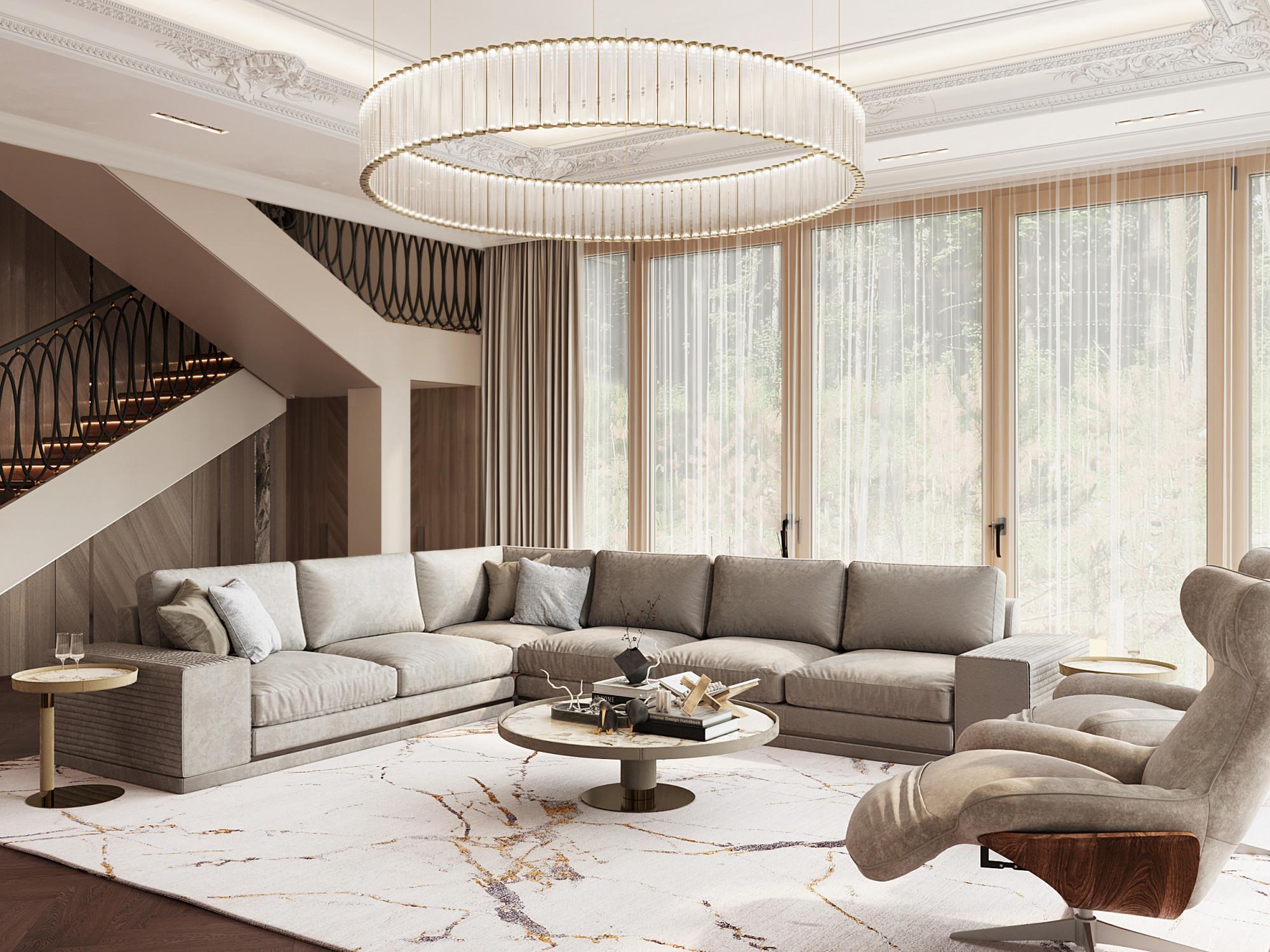 Living room made in the style of Contemporary classics