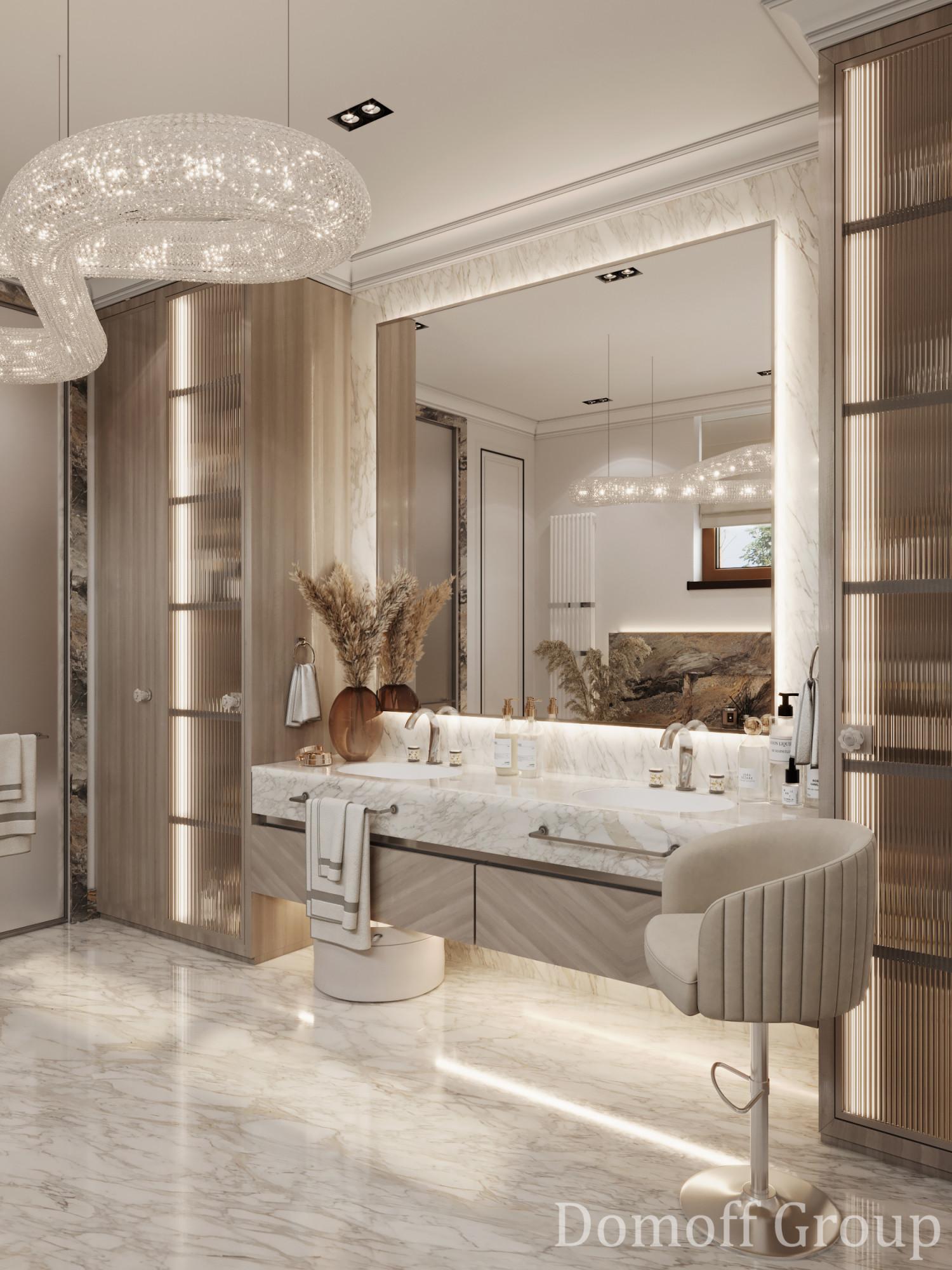 Bathroom №1 in the master bedroom made in the style of Contemporary classics