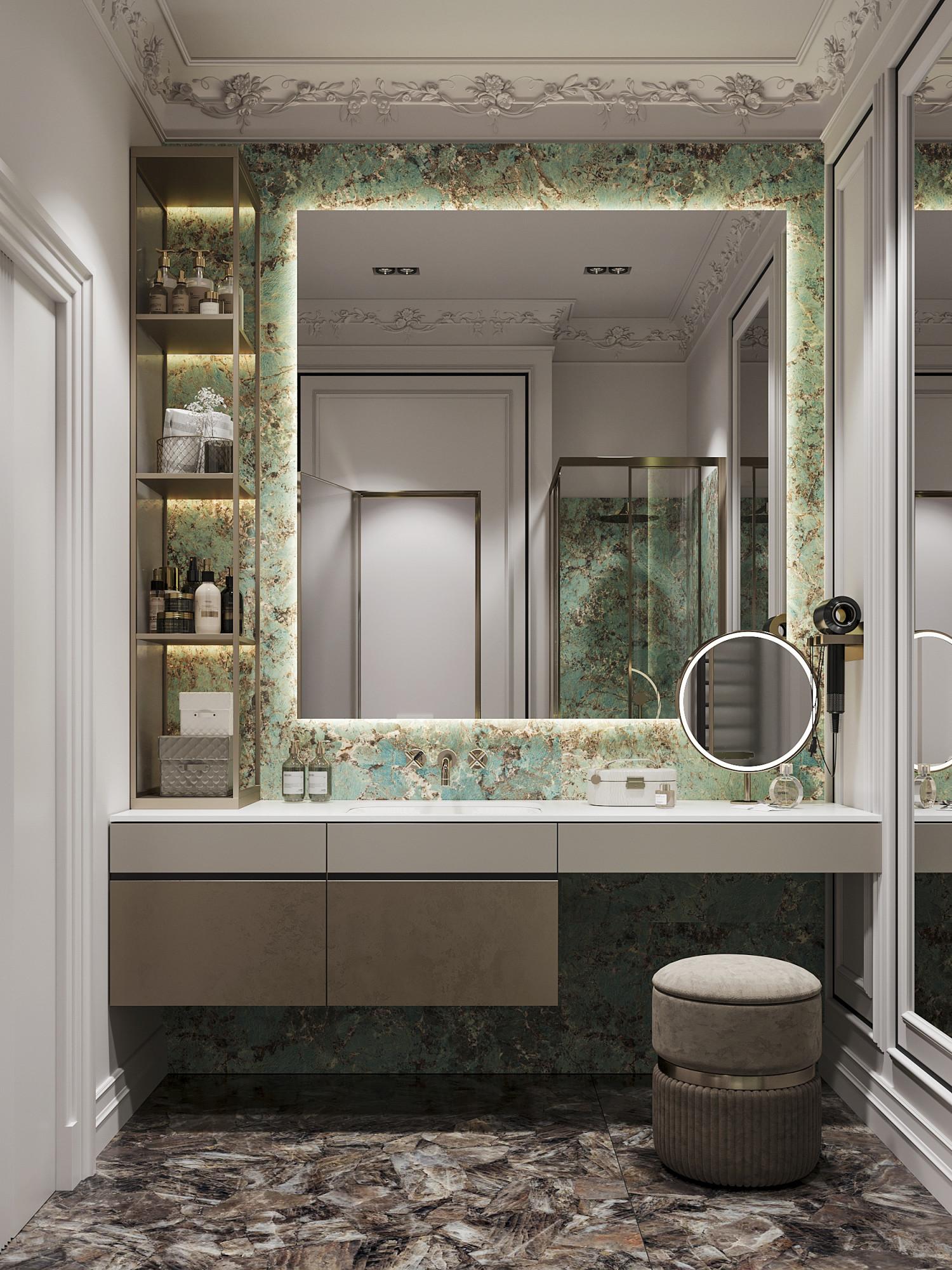 Bathroom №2 in the master bedroom made in the style of Contemporary classics