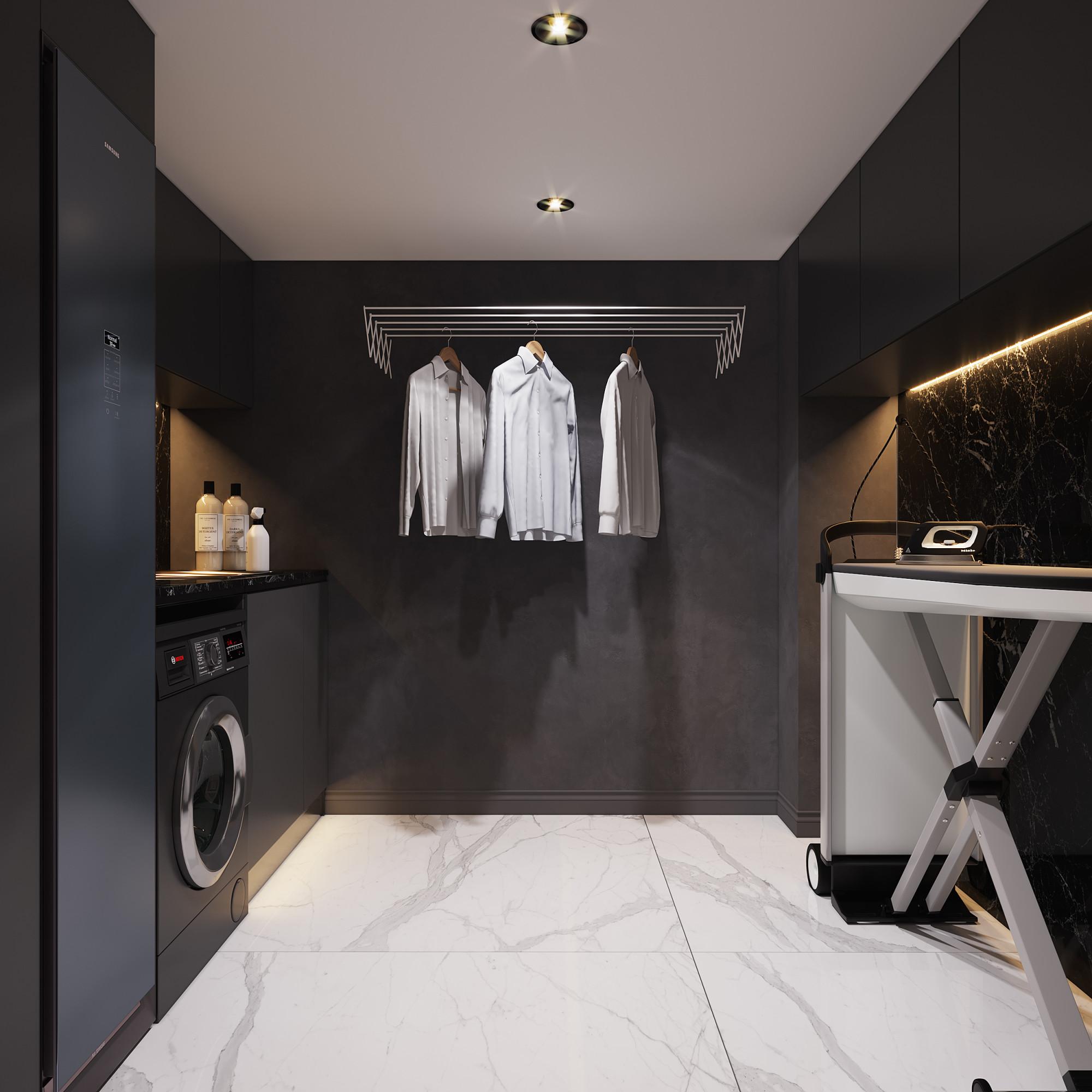 Laundry room made in the style of Neoclassicism