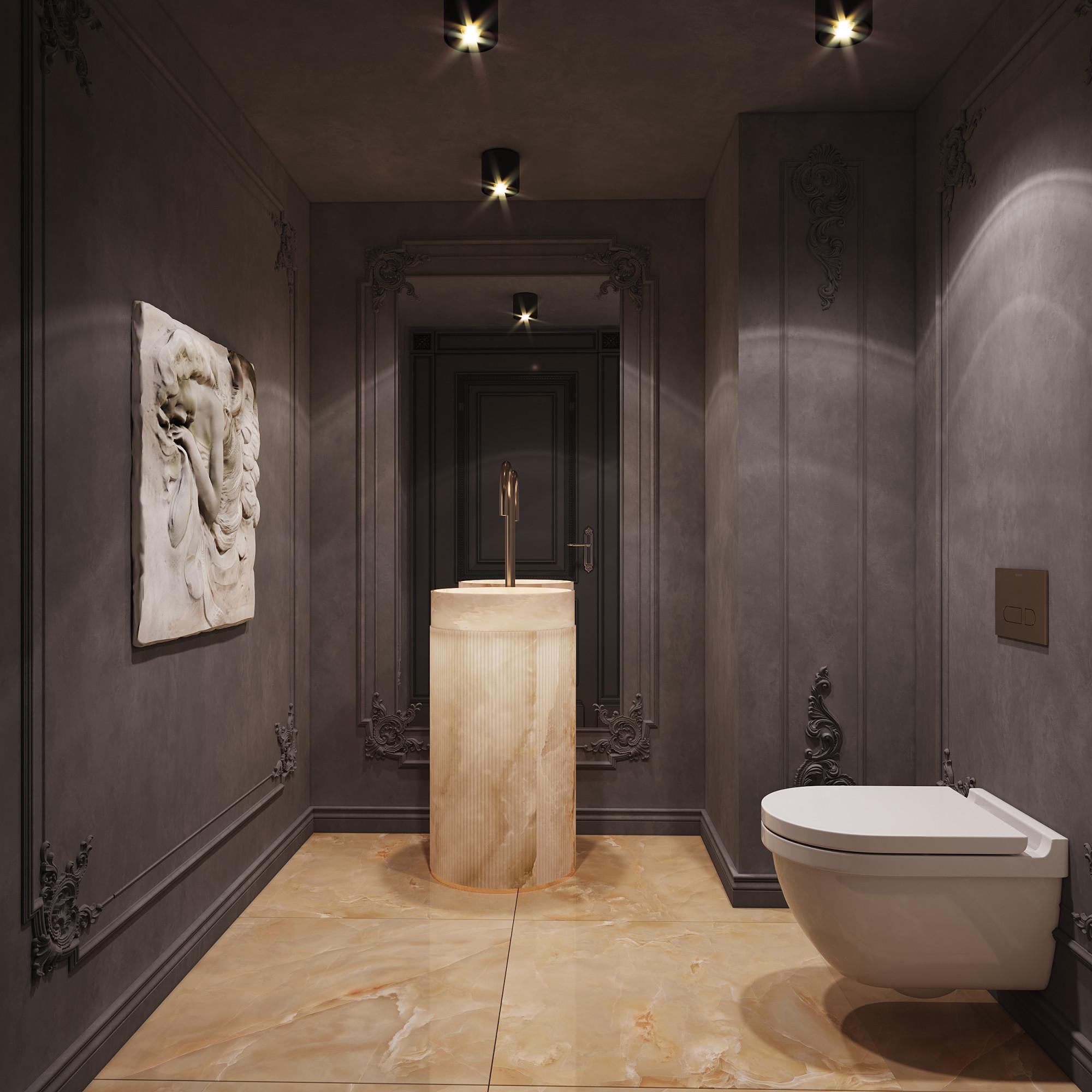 Guest bathroom  made in the style of Neoclassicism