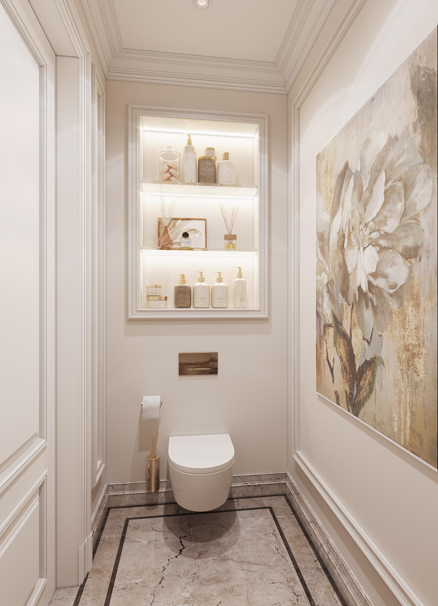 Guest bathroom  made in the style of Neoclassicism