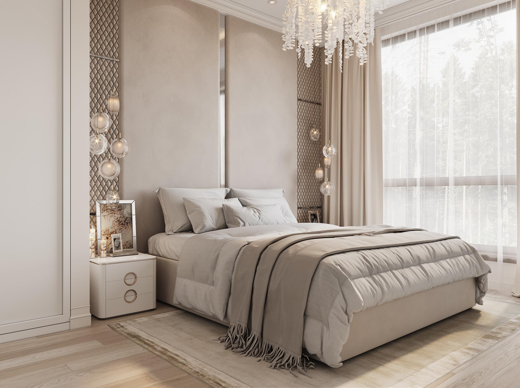Guest bedroom №2 made in the style of Neoclassicism