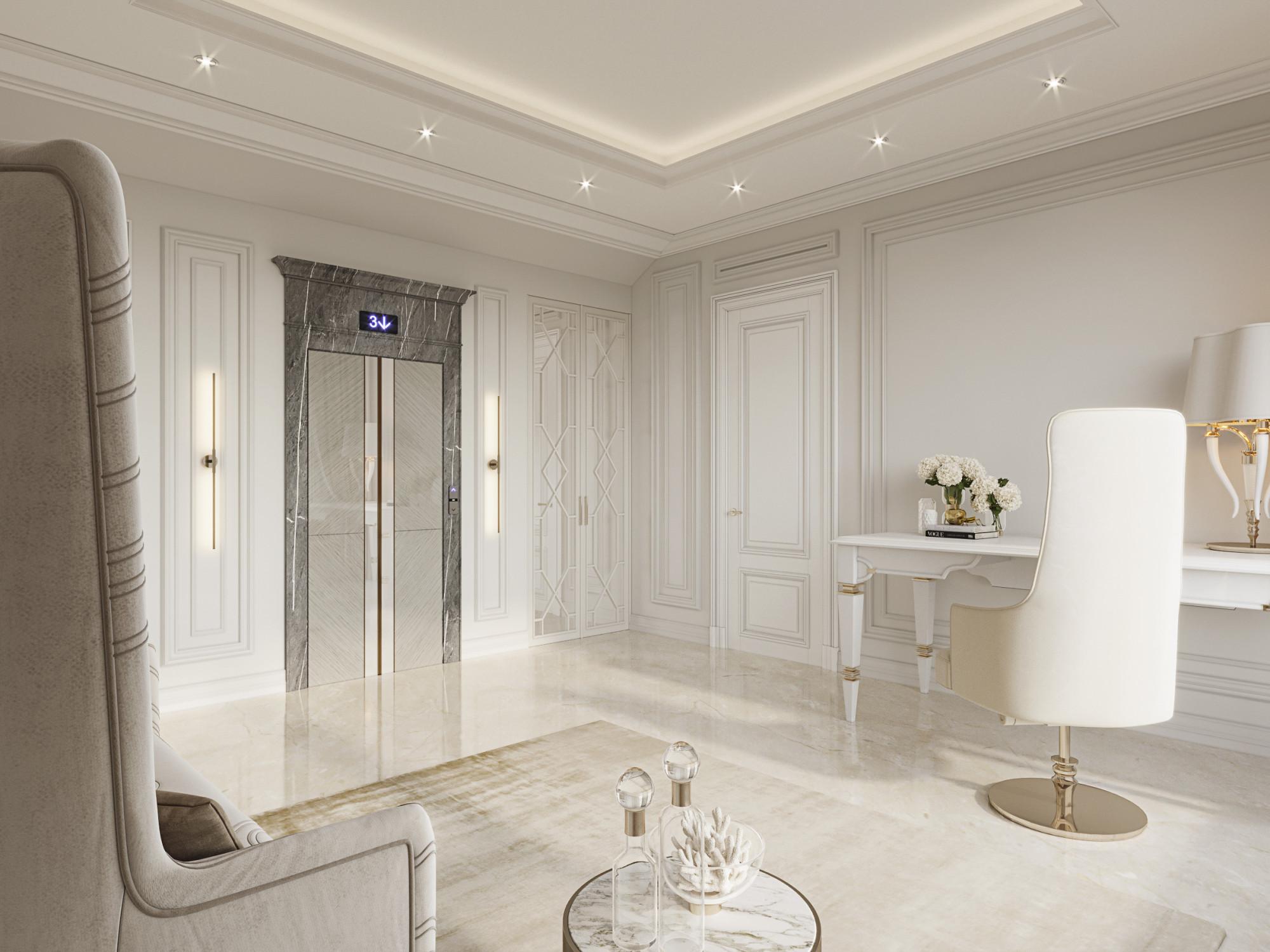 Hall on the 3rd floor made in the style of Neoclassicism