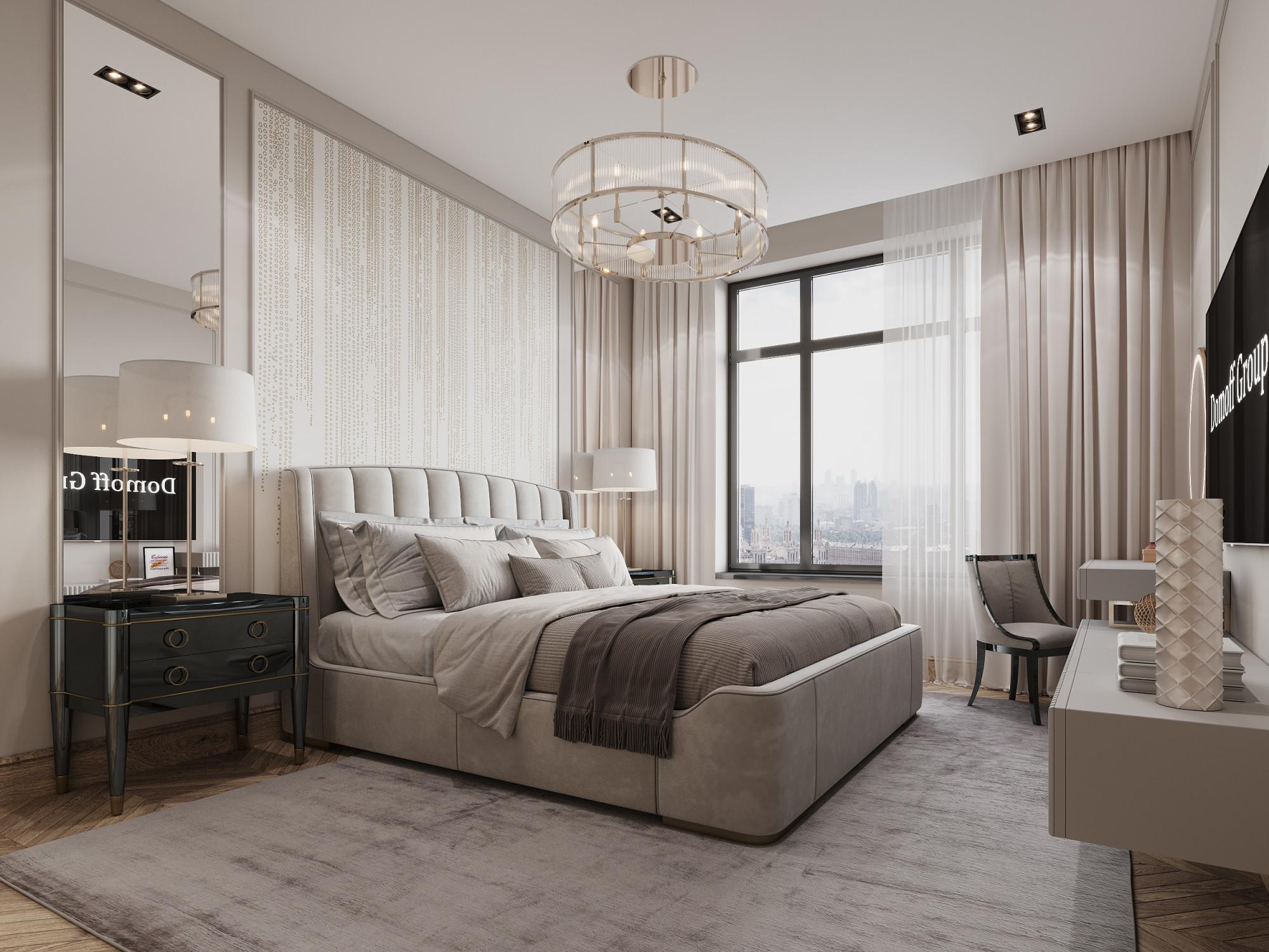 Guest bedroom made in the style of Neoclassicism Contemporary