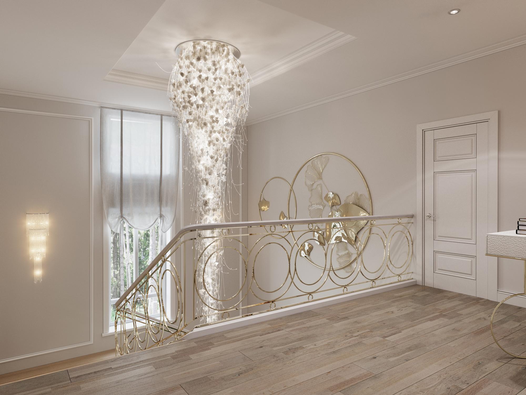 Staircase hall 2nd floor made in the style of Neoclassicism
