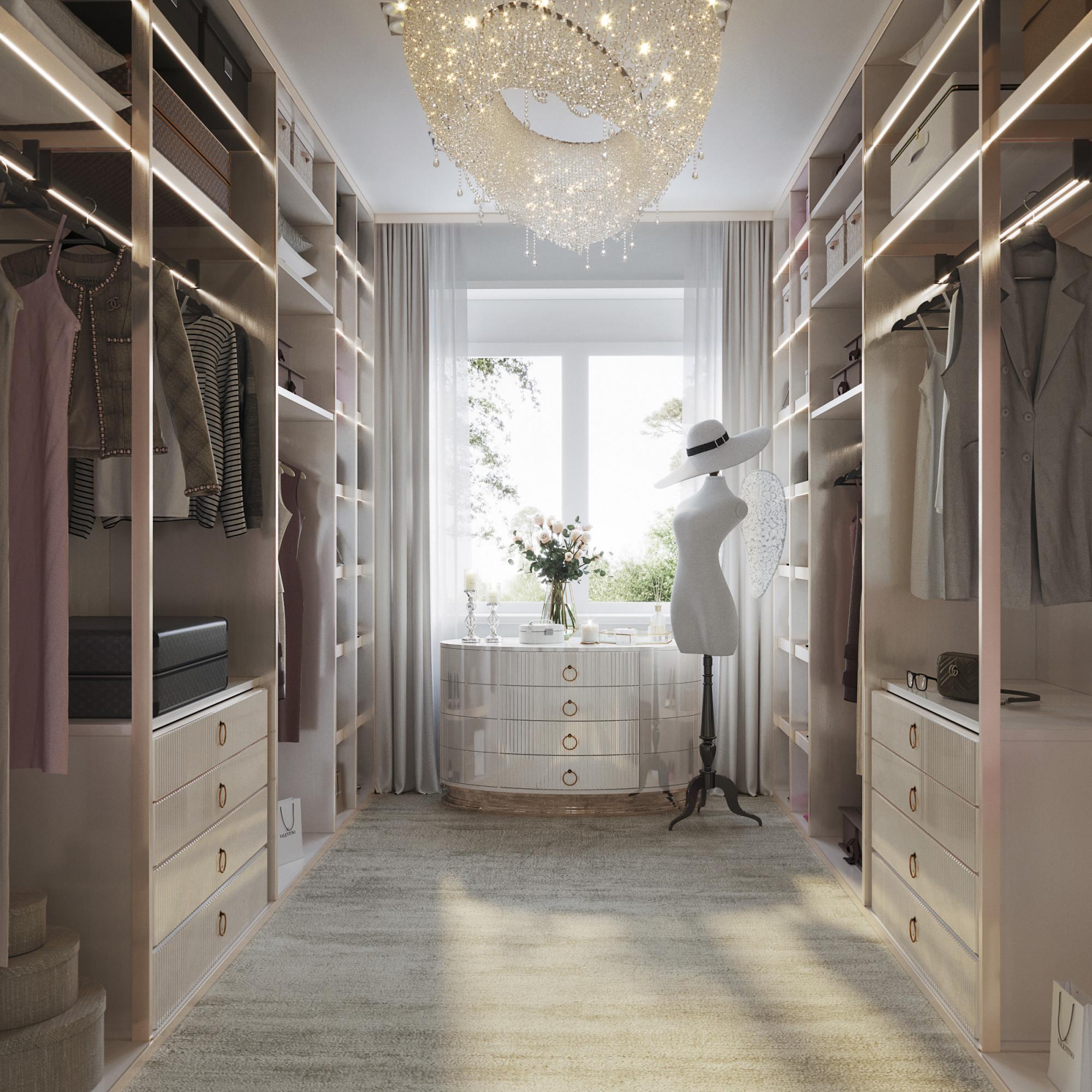 Dressing room №1 on the 2nd floor made in the style of Contemporary classics