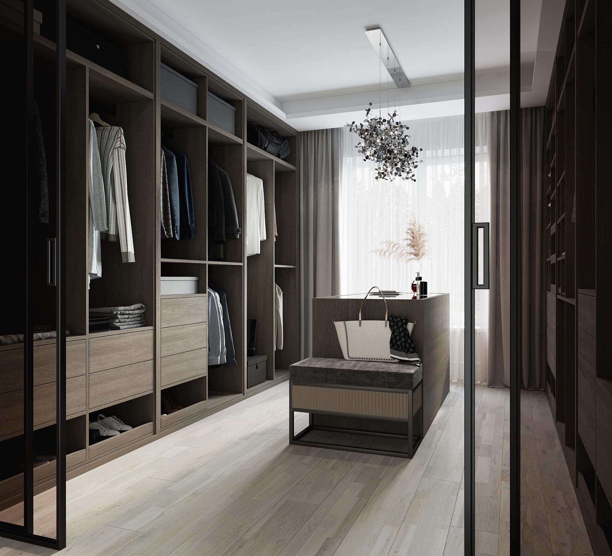 Dressing room №2 on the 2nd floor made in the style of Contemporary classics