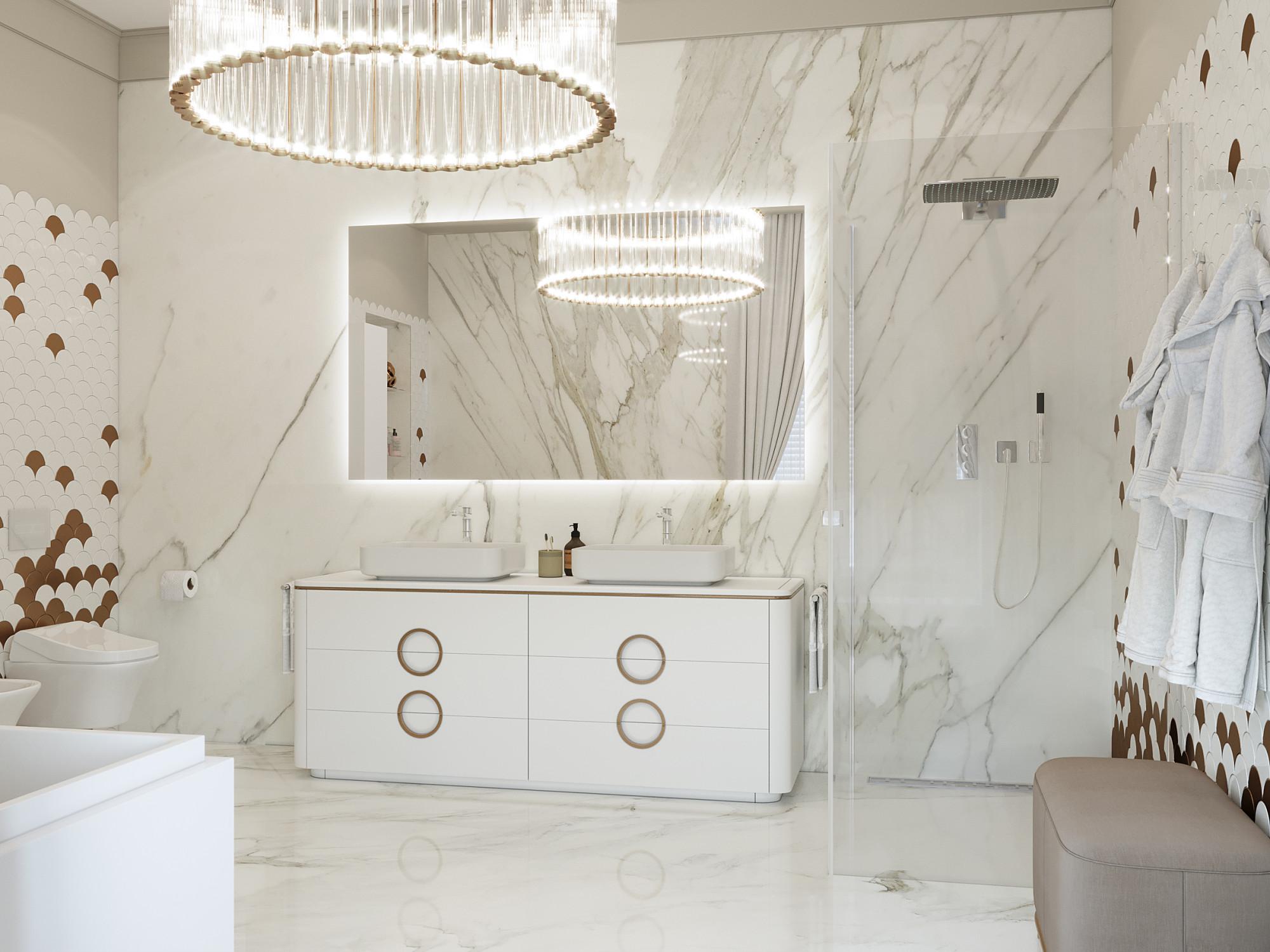 Bathroom №1 on the 2nd floor made in the style of Contemporary classics