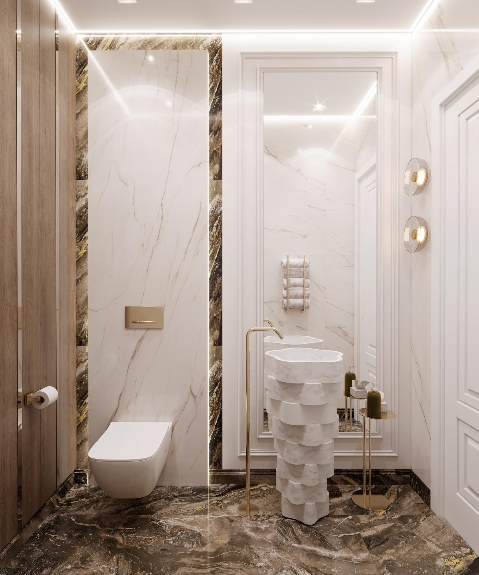 Guest bathroom  made in the style of Neoclassicism