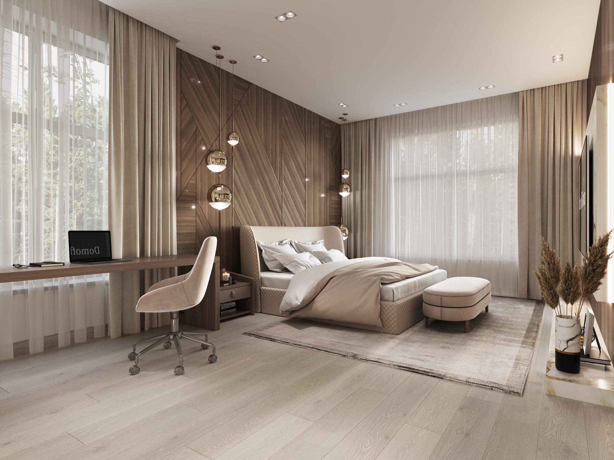 Guest bedroom made in the style of Contemporary classics Minimalism
