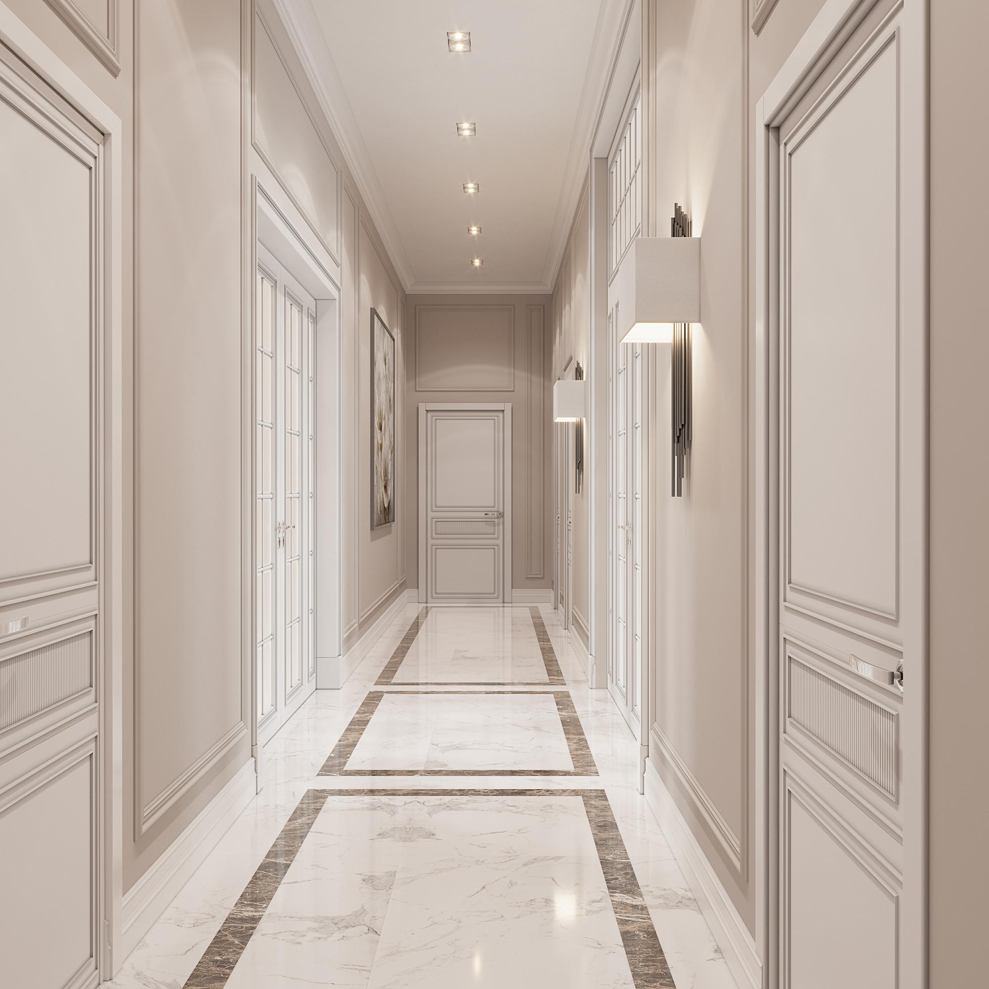 Corridor made in the style of Neoclassicism