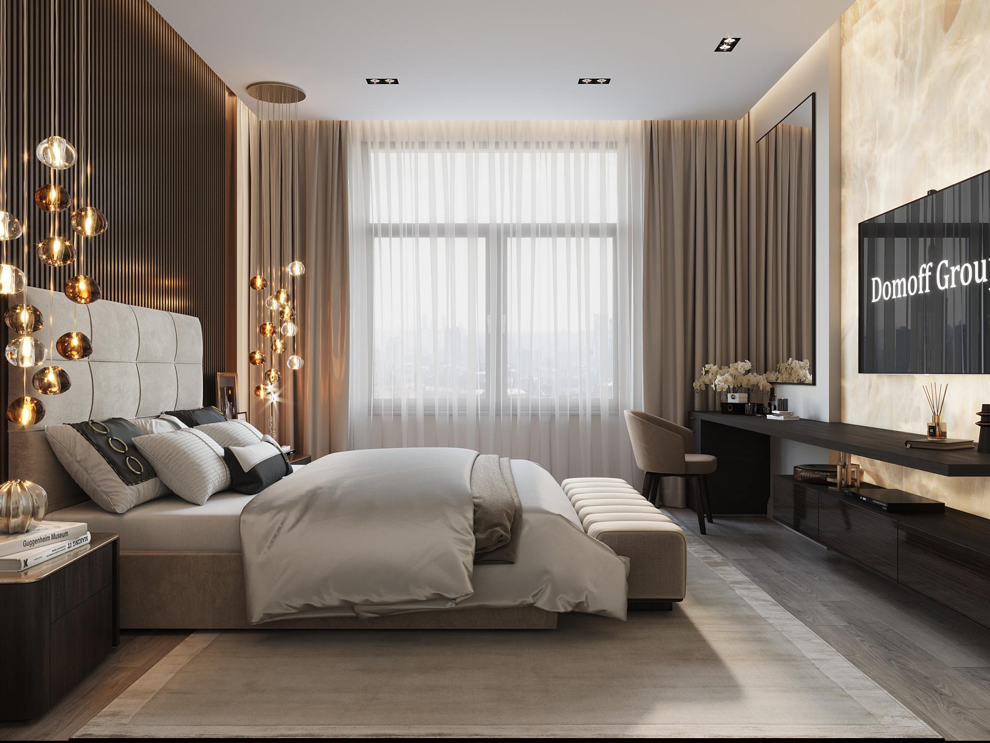Master bedroom made in the style of Contemporary Minimalism Loft