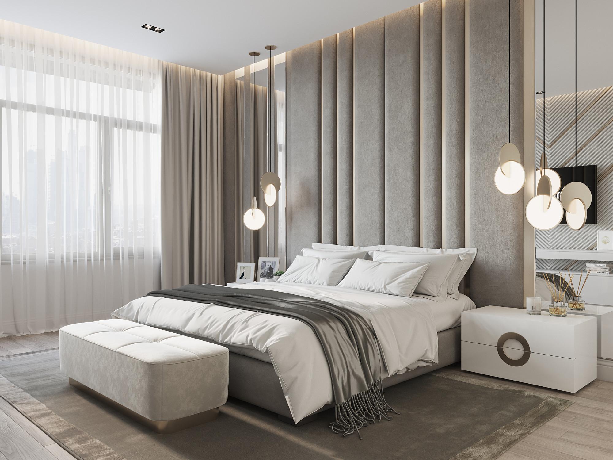 Guest bedroom made in the style of Contemporary classics Minimalism Loft
