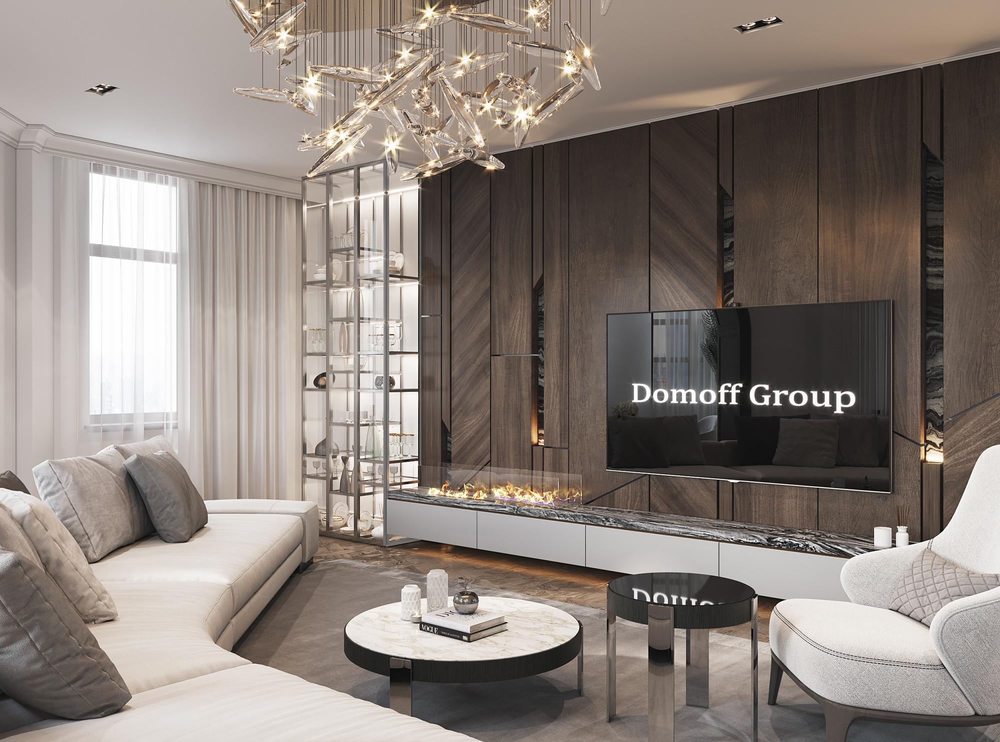 Living room made in the style of Contemporary Minimalism