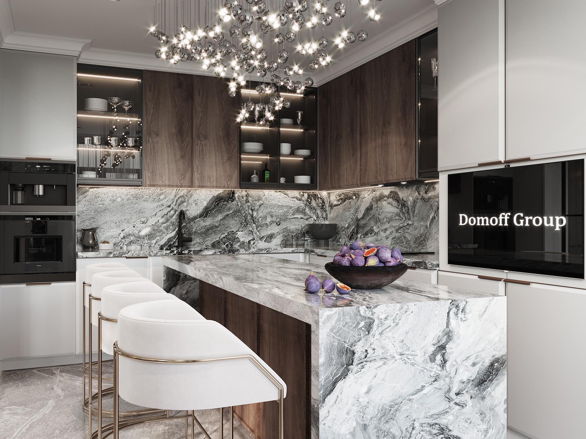 Kitchen made in the style of Neoclassicism Contemporary Minimalism