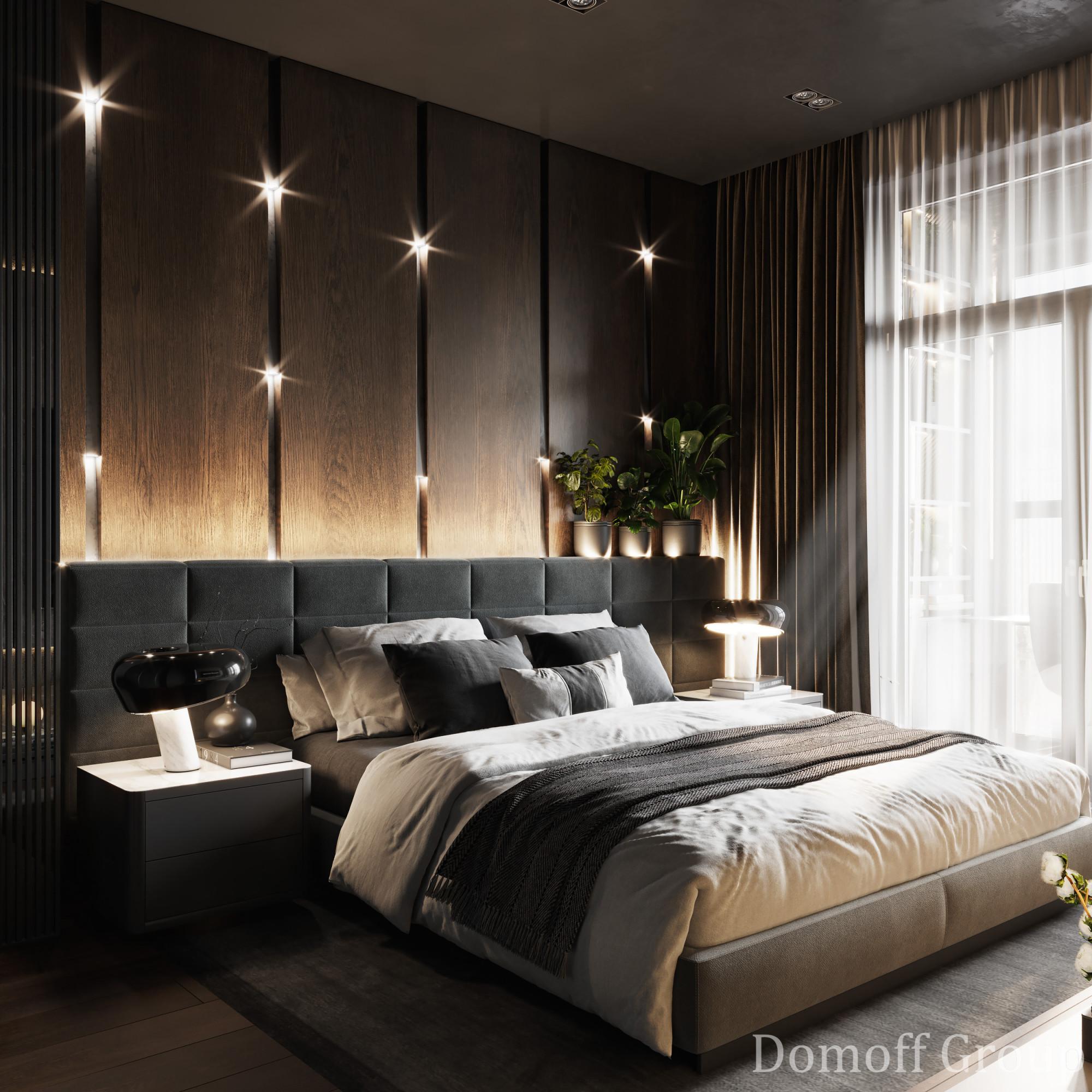 Master bedroom made in the style of Contemporary Neoclassicism Minimalism