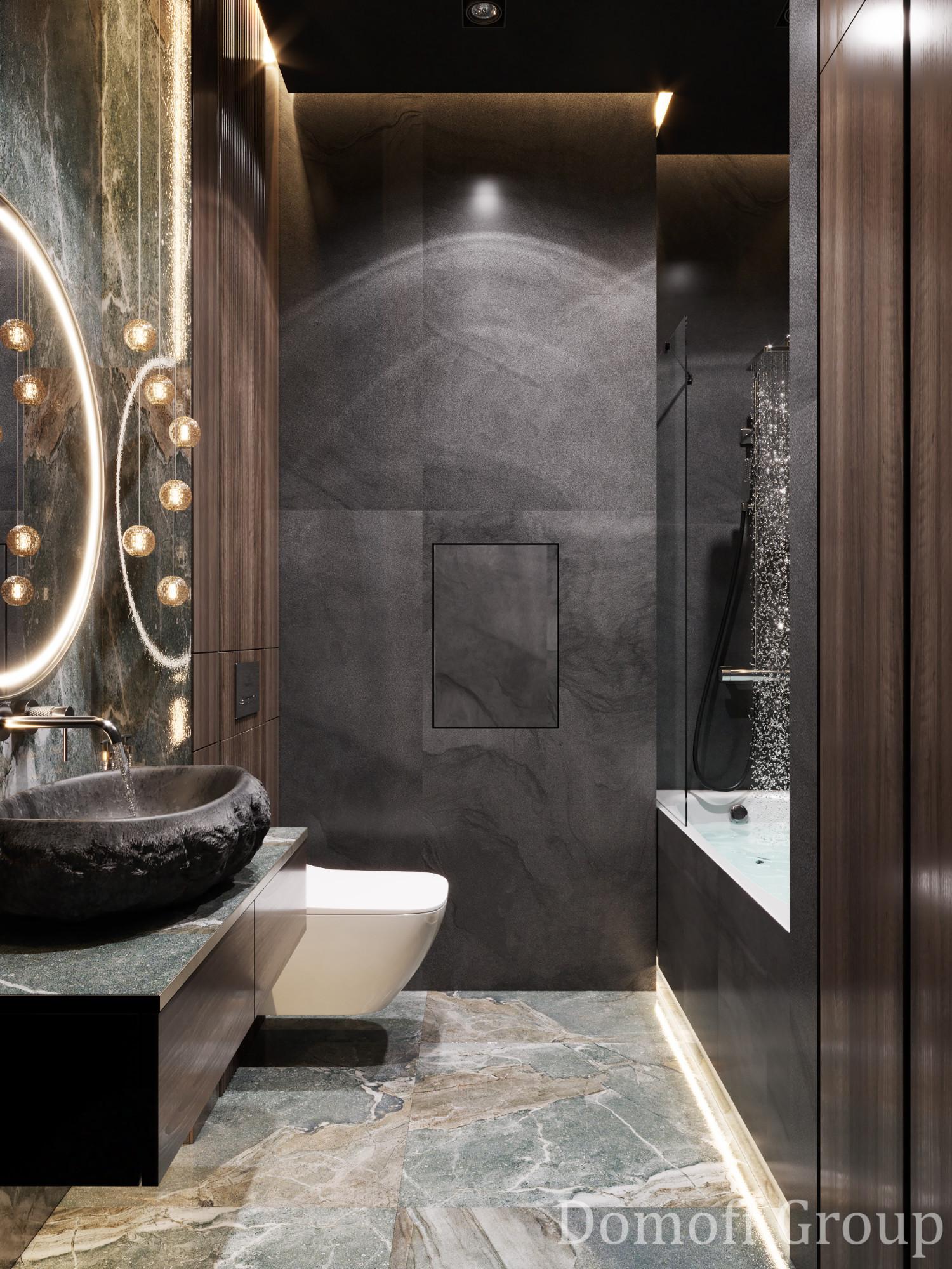 Bathroom in the master bedroom made in the style of Minimalism Loft