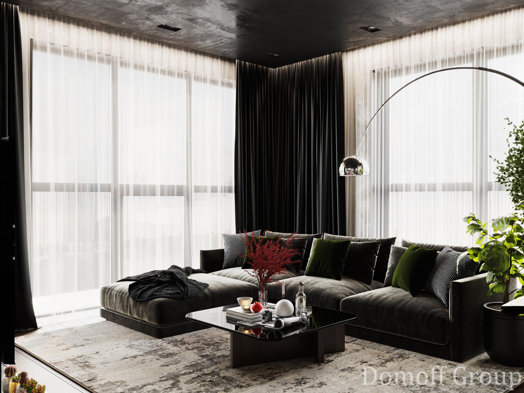 Living room made in the style of Contemporary Minimalism