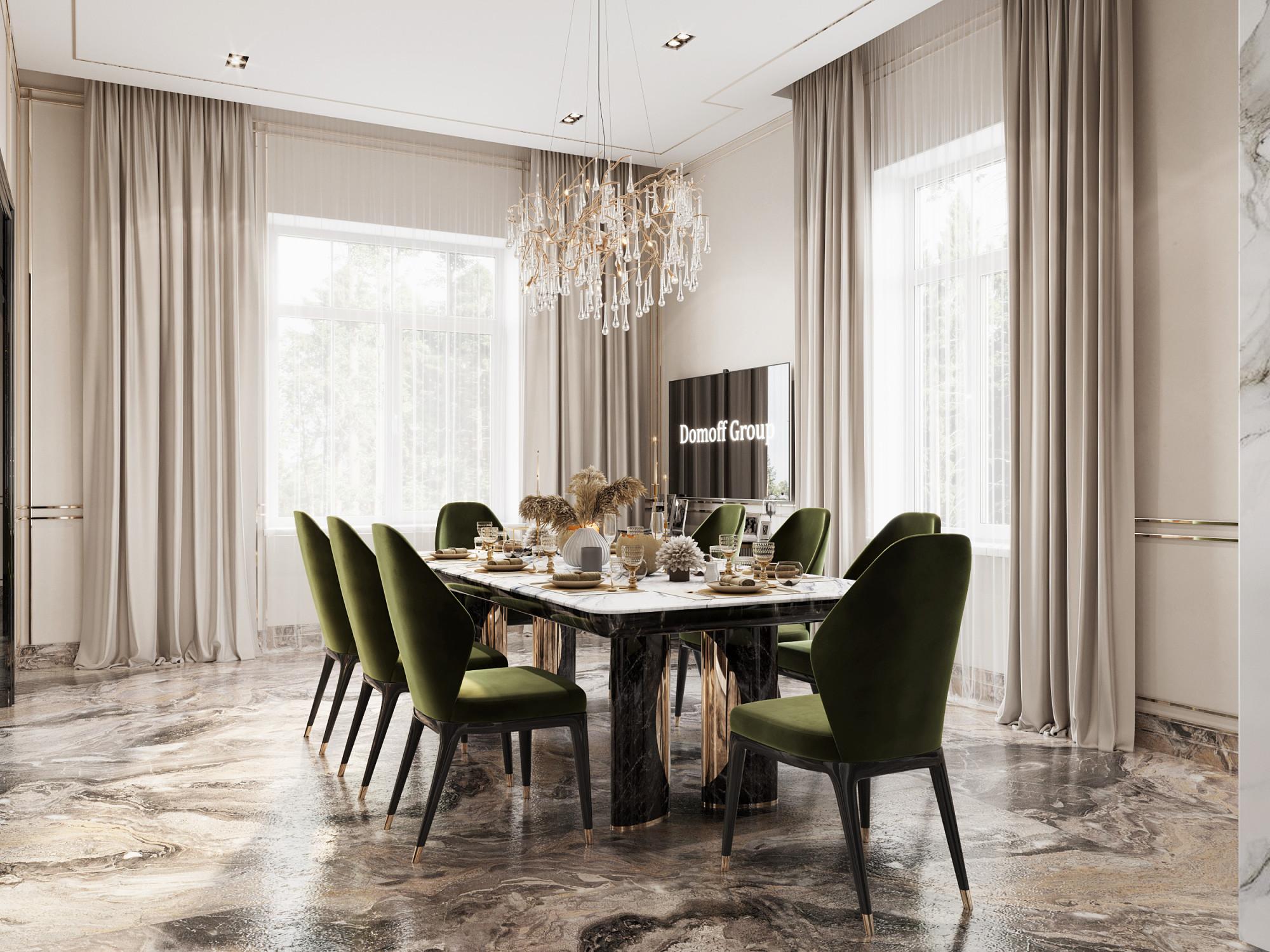 Dining room made in the style of Contemporary classics