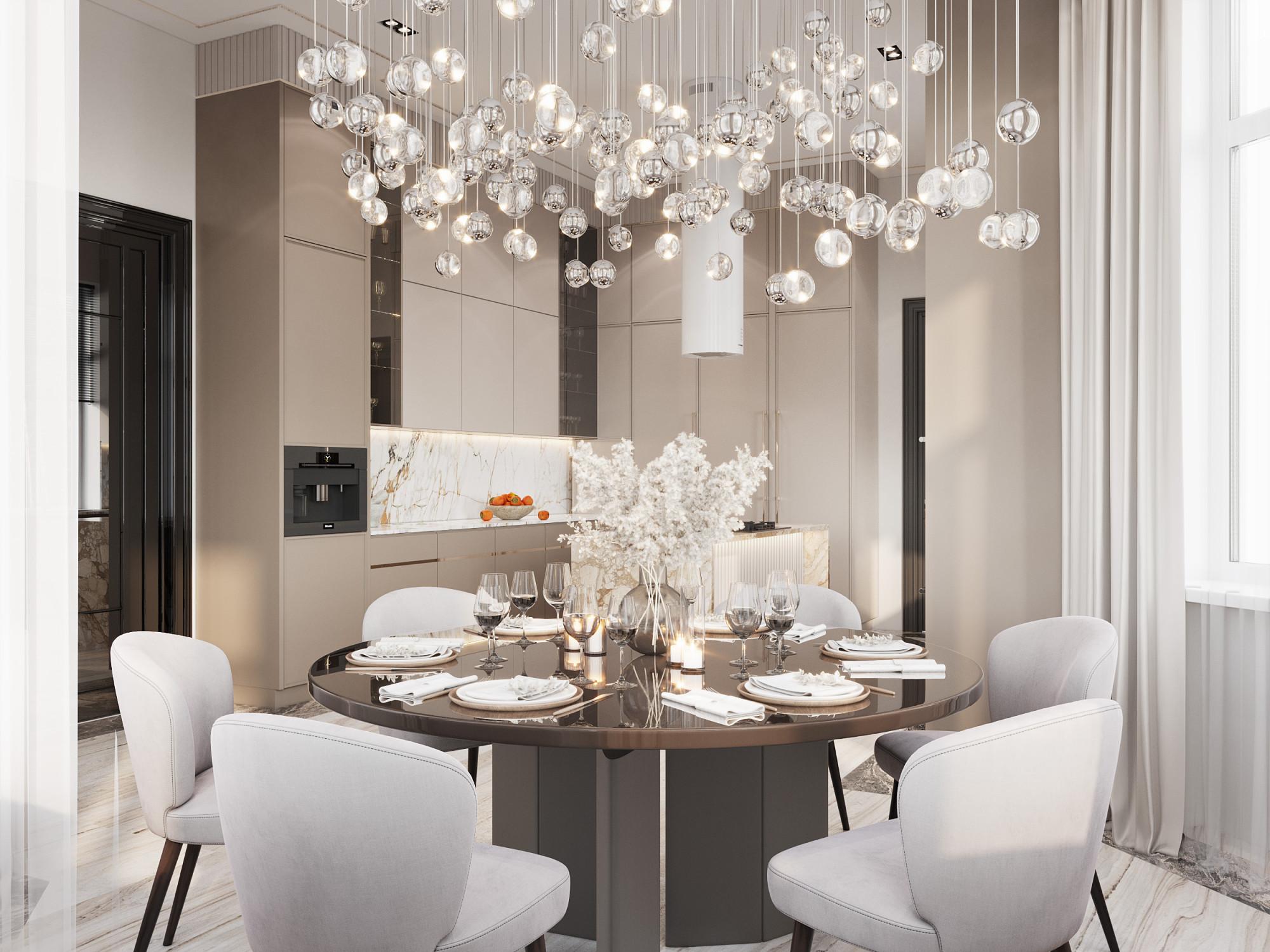 Kitchen made in the style of Neoclassicism