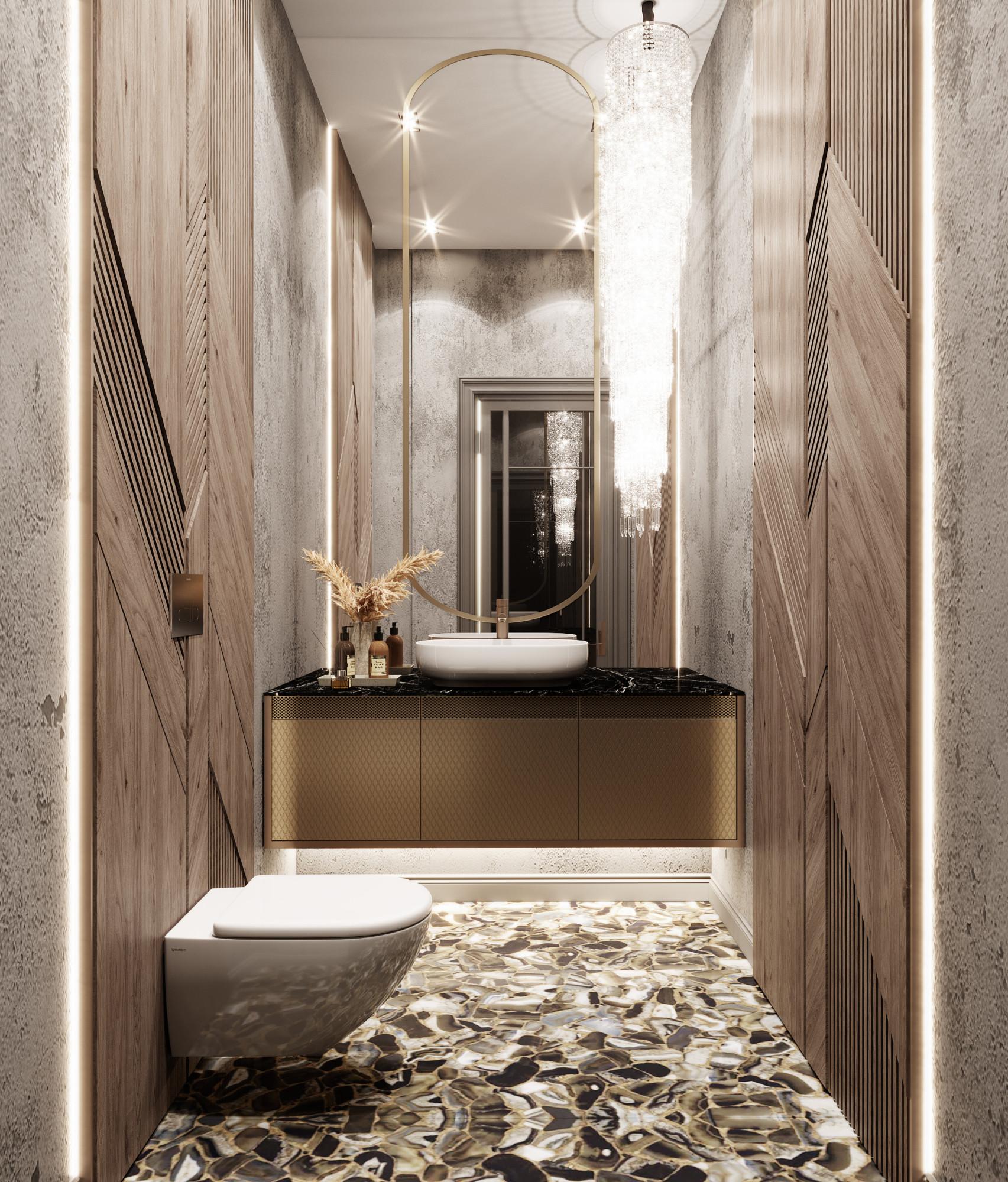Bathroom on the 1st floor made in the style of Neoclassicism