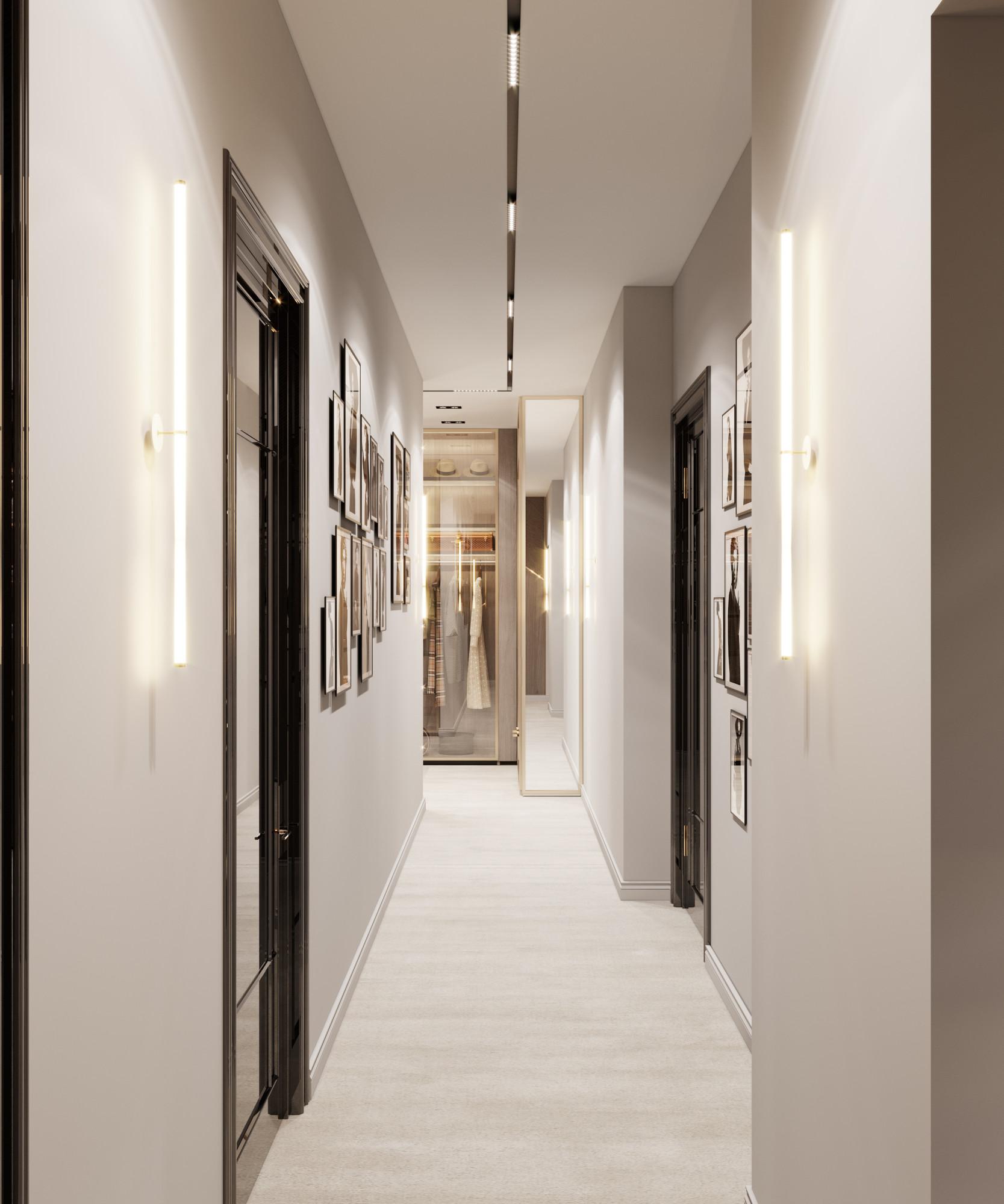 Hall to the master bedroom made in the style of Contemporary classics