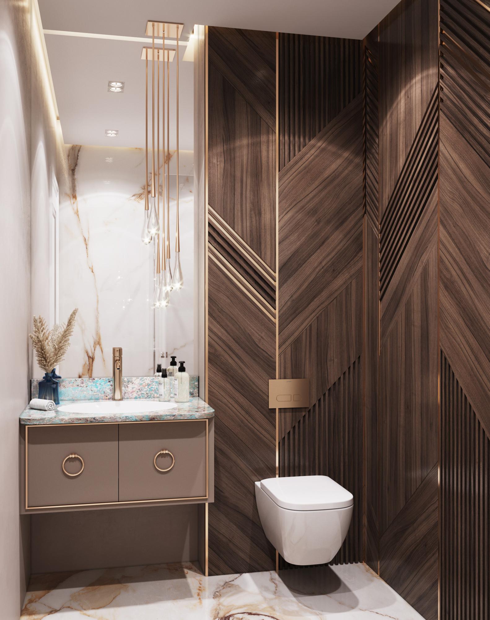 Guest bathroom  made in the style of Neoclassicism Contemporary