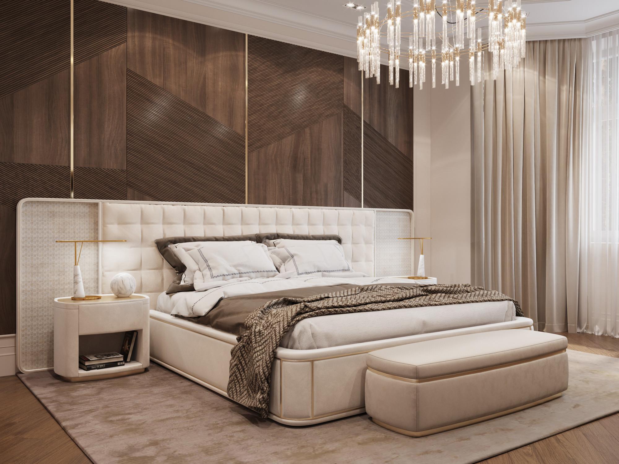 Master bedroom made in the style of Neoclassicism Contemporary
