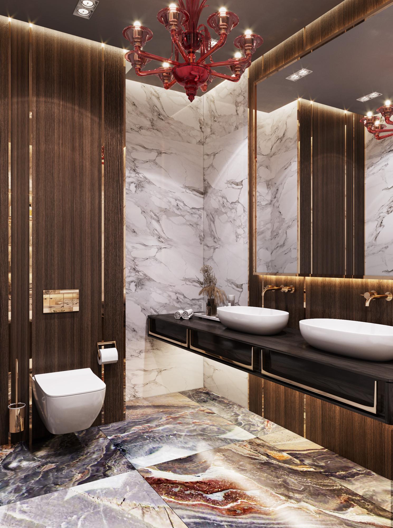 Bathroom in the master bedroom made in the style of Contemporary Neoclassicism
