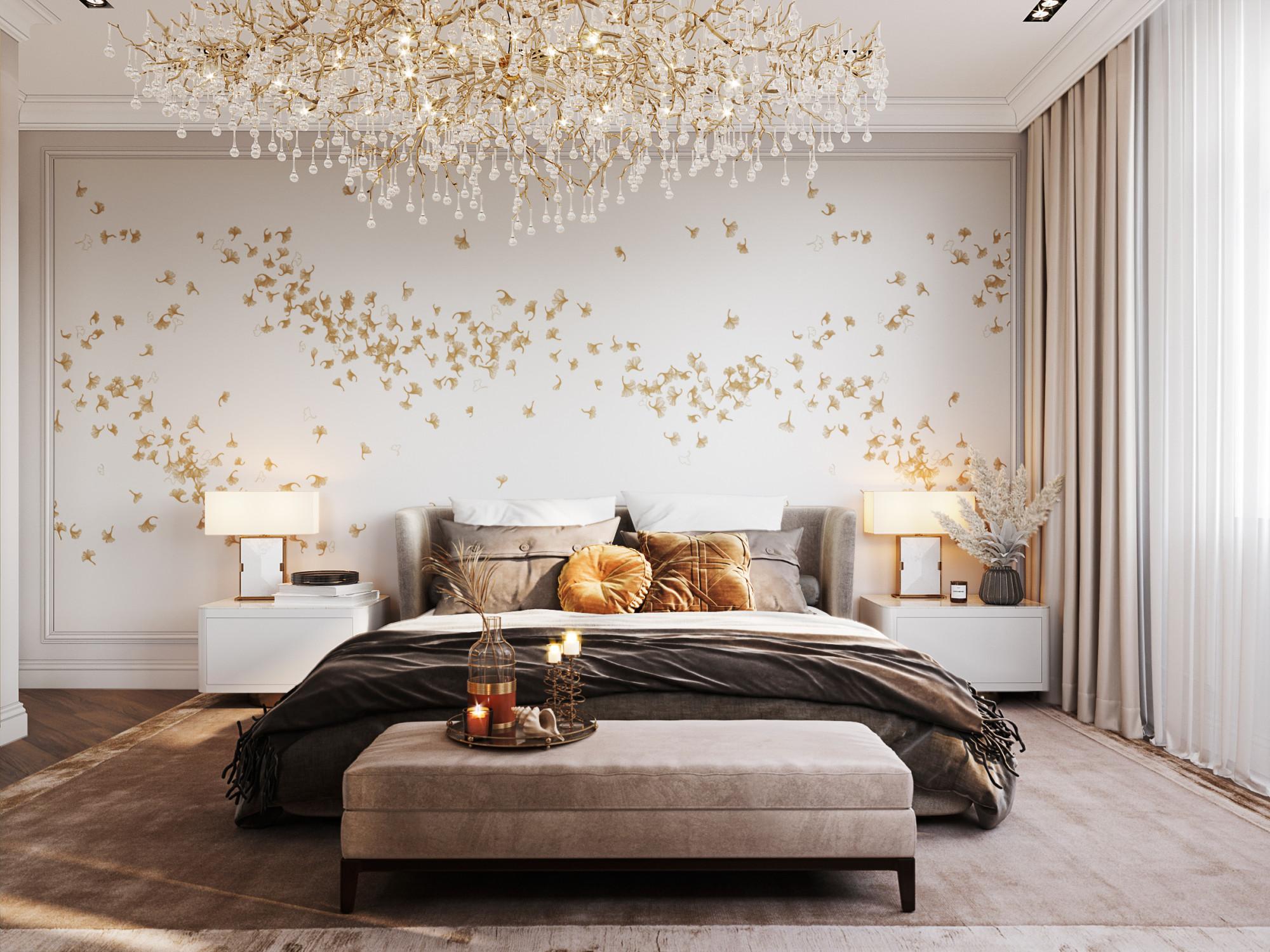 Master bedroom made in the style of Contemporary Eclecticism Neoclassicism