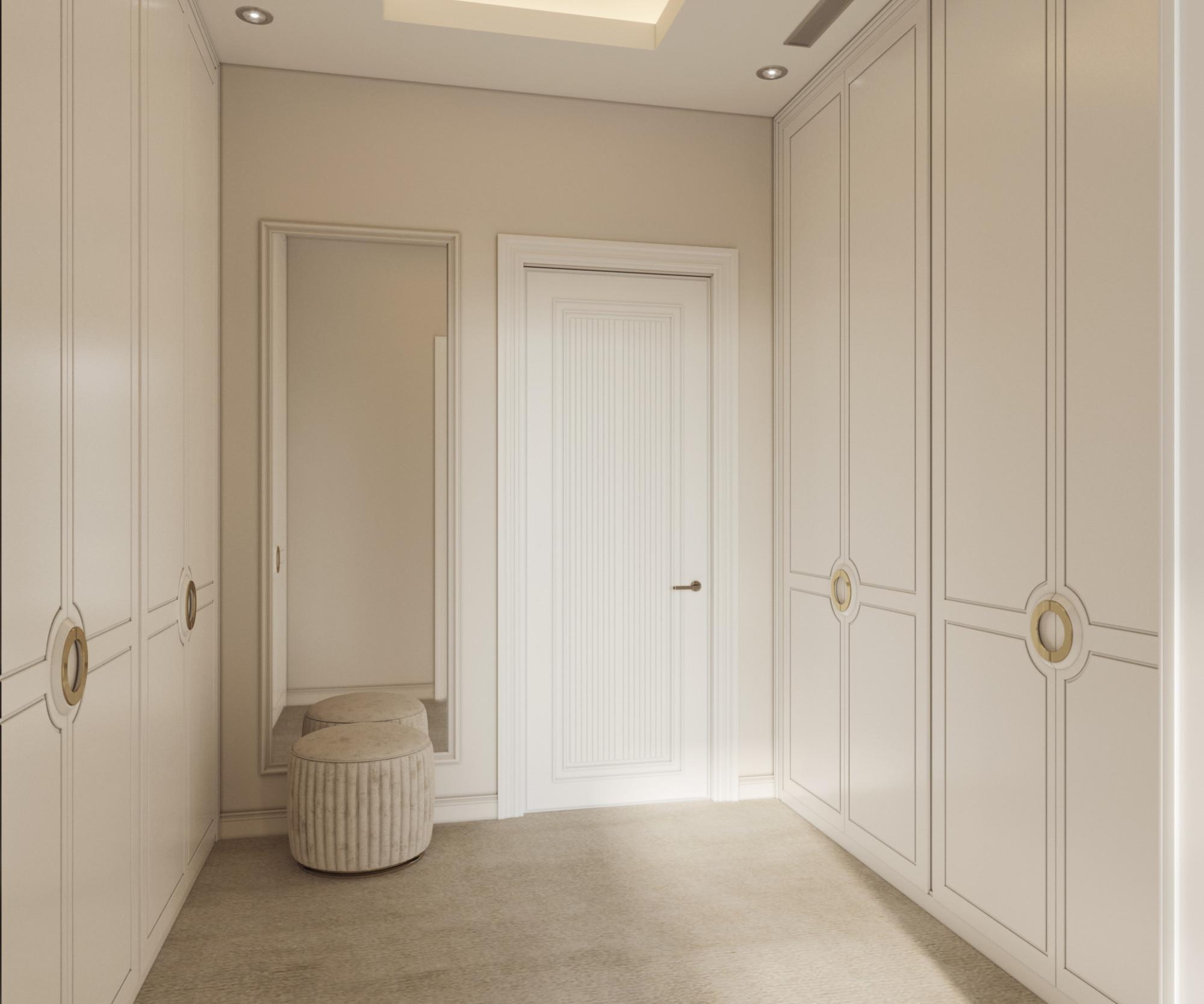 Dressing room in the guest bedroom made in the style of Contemporary classics