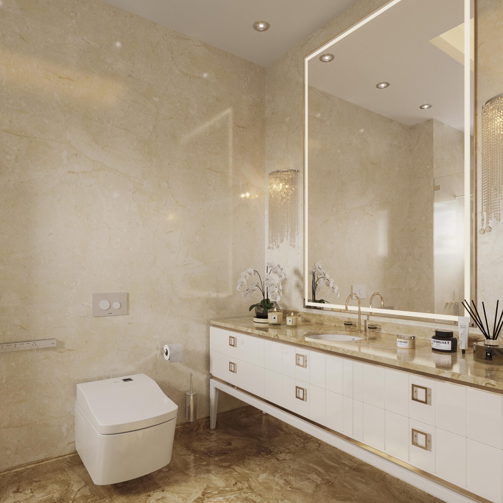 Bathroom in the guest bedroom made in the style of Contemporary classics