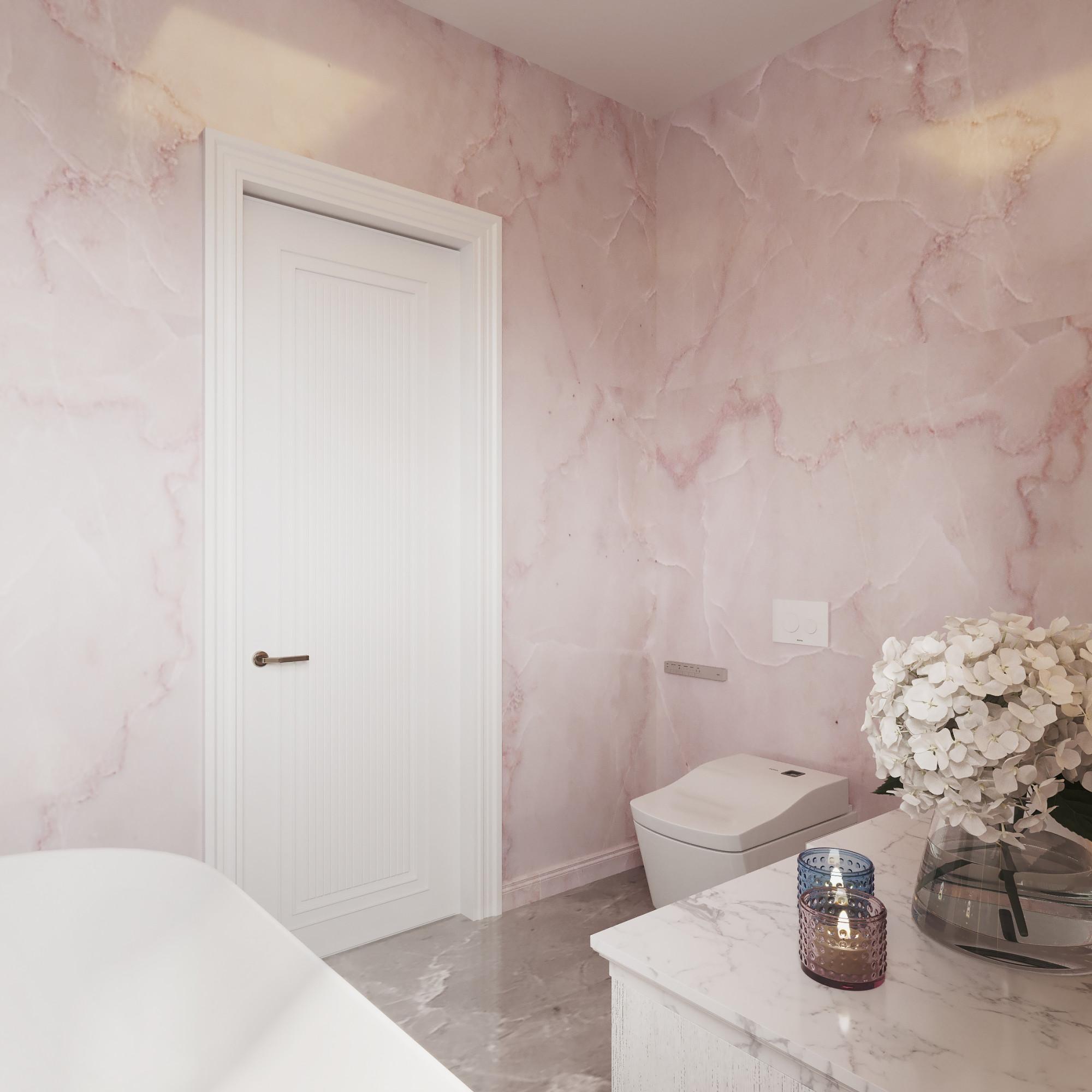 Bathroom in the nursery room made in the style of Contemporary classics